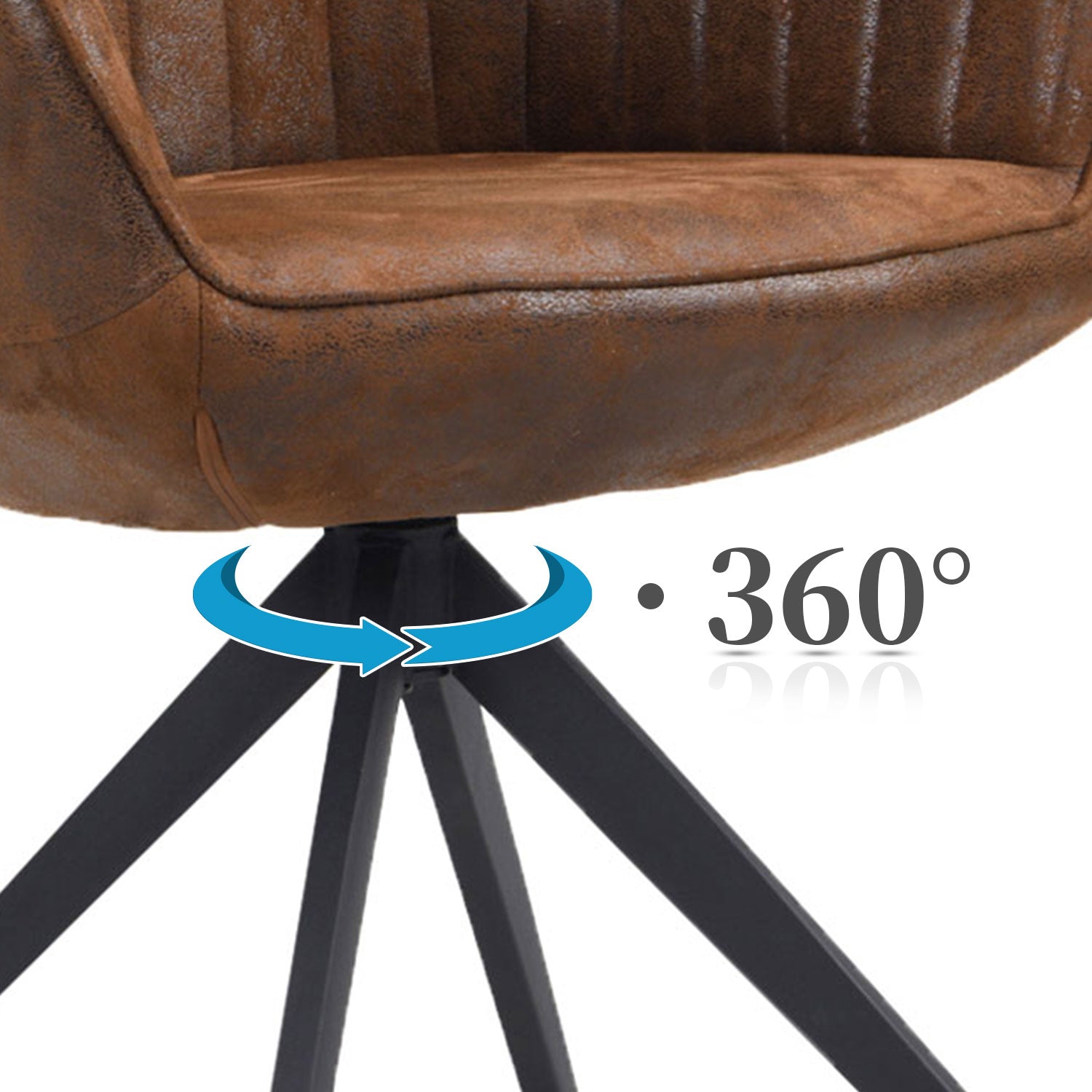 Esszimmerstuhl ARVIT – Drehbarer Stuhl mit Armlehnen & Cord oder Wildlederoptik | B&D home