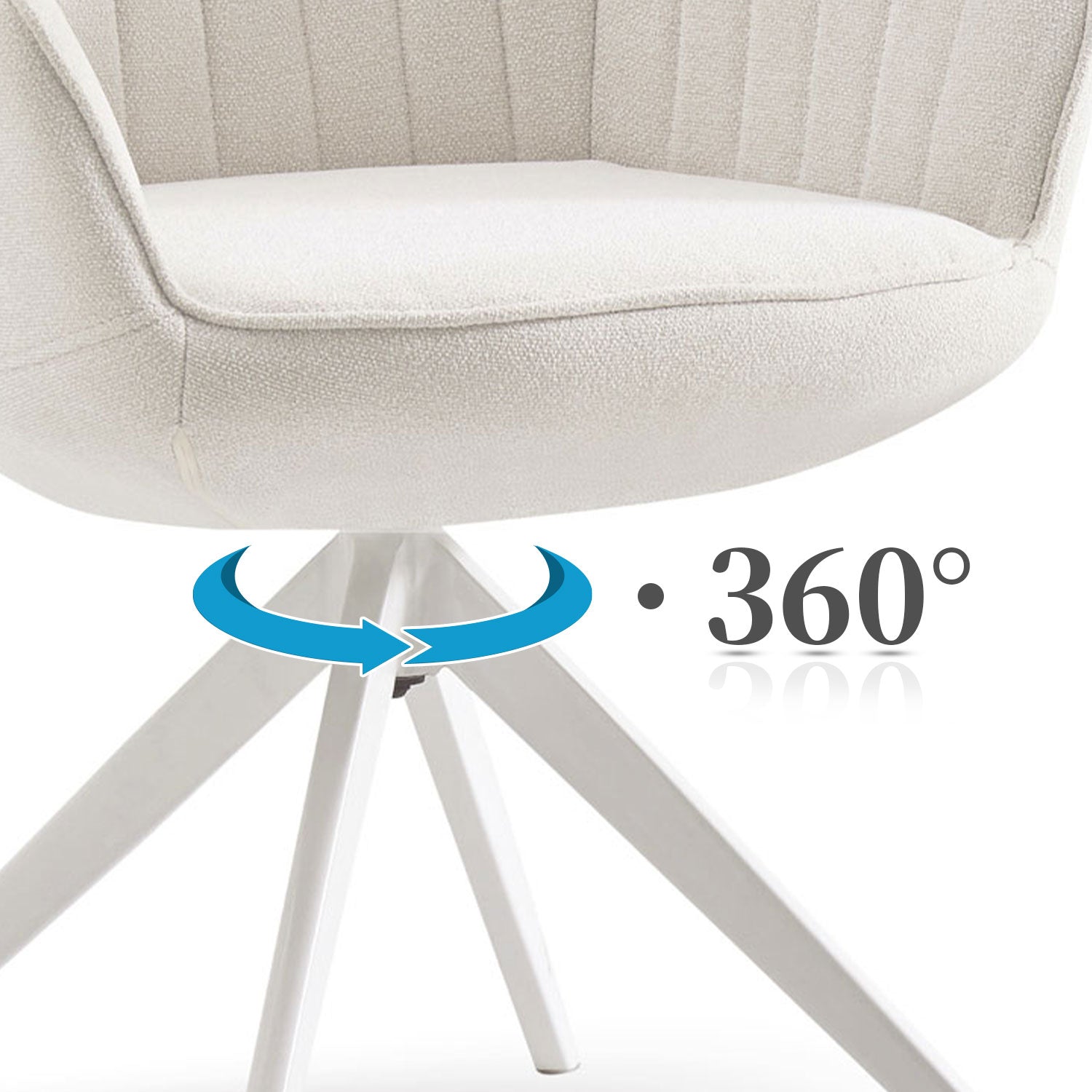 B-Ware Drehstuhl ARVIT, Creme | mit 360°-Drehfunktion | B&D home