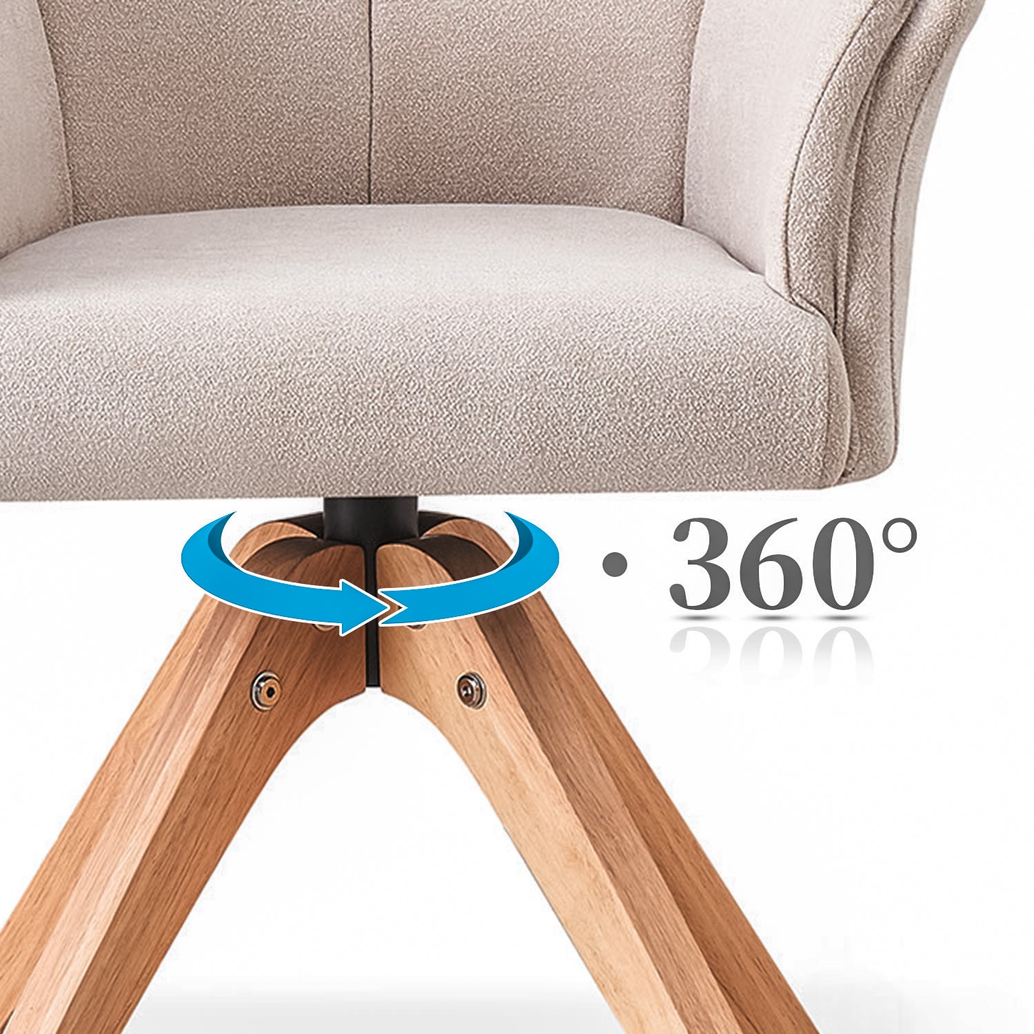 Esszimmerstuhl DAISY – Drehbarer Stuhl mit Armlehne & Holzgestell | B&D home