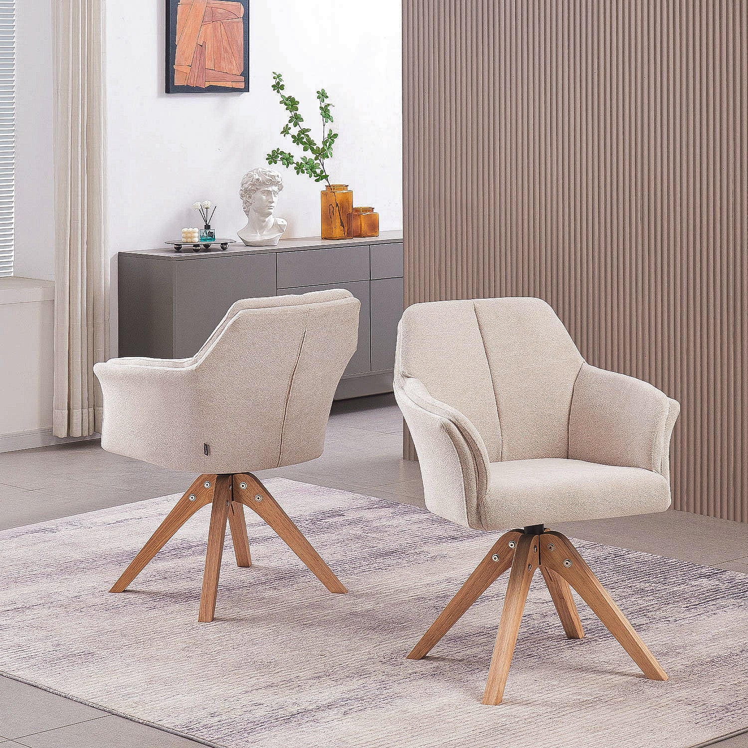 Esszimmerstuhl DAISY – Drehbarer Stuhl mit Armlehne & Holzgestell | B&D home