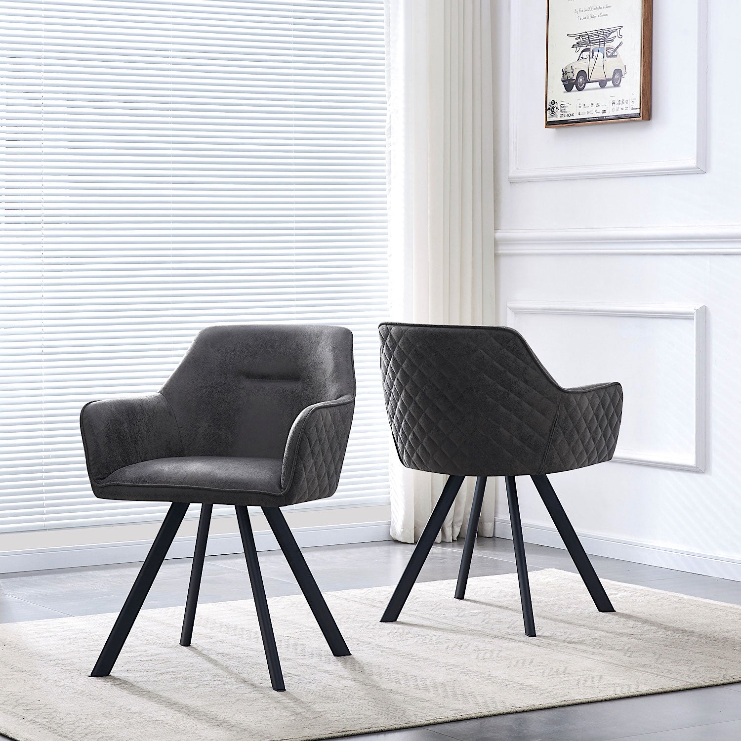 B-Ware Esszimmerstühle 2er Set CYRUS, Anthrazit | komfortabel & stilvoll | B&D home