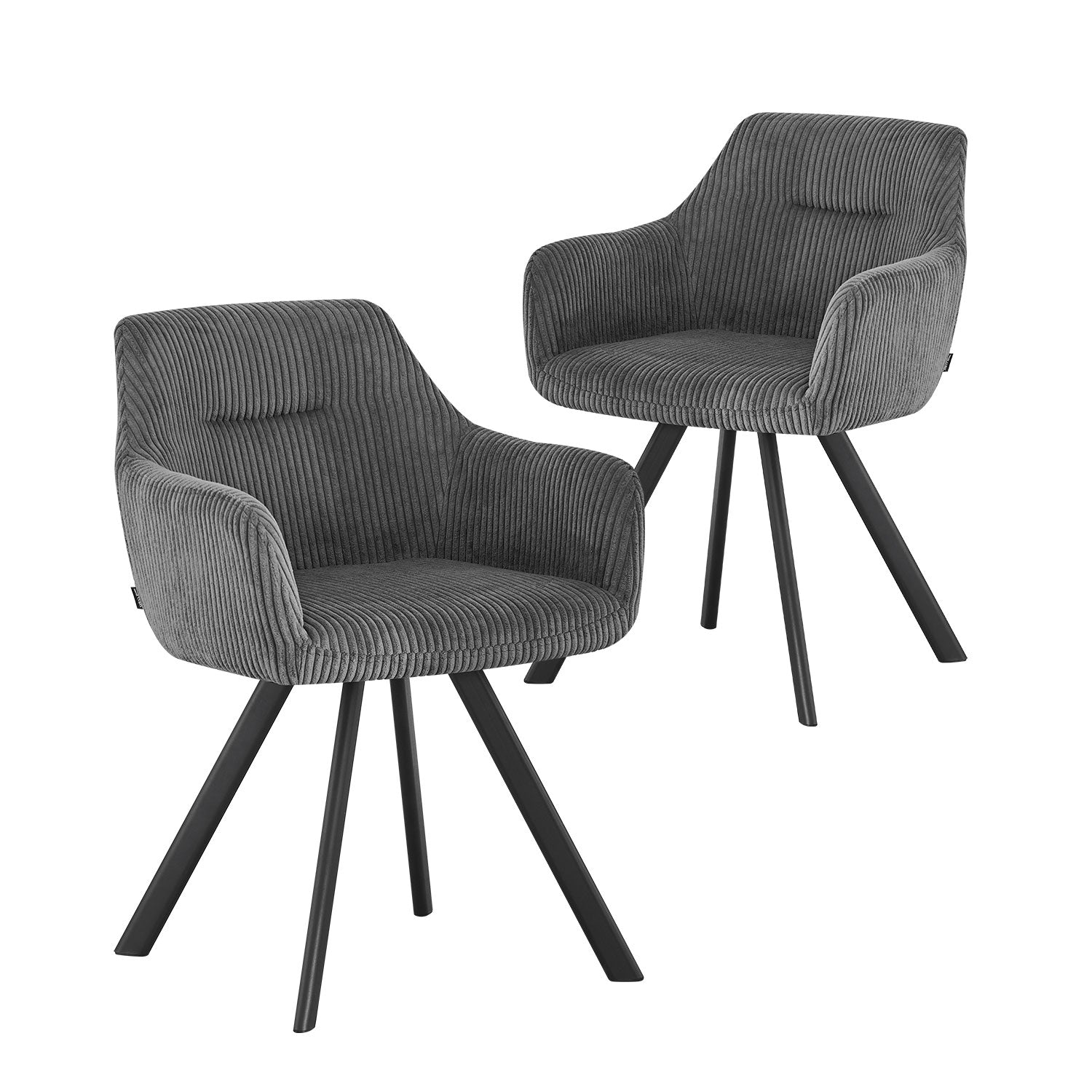 B-Ware Esszimmerstuhl CYRUS, 2er Set, Dunkelgrau | komfortabel & stilvoll | B&D home