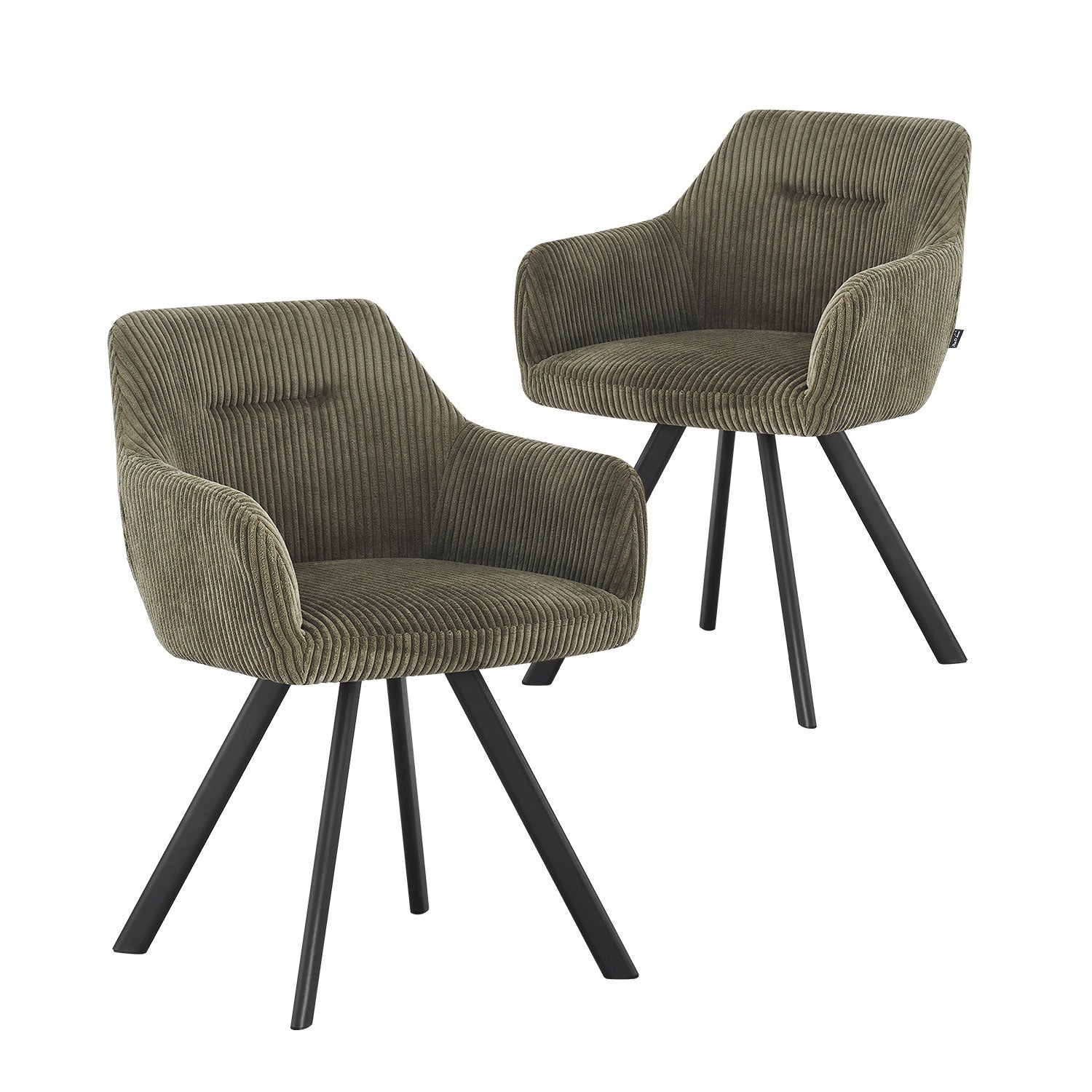 B-Ware Esszimmerstuhl CYRUS, 2er Set, Grün | komfortabel & stilvoll | B&D home