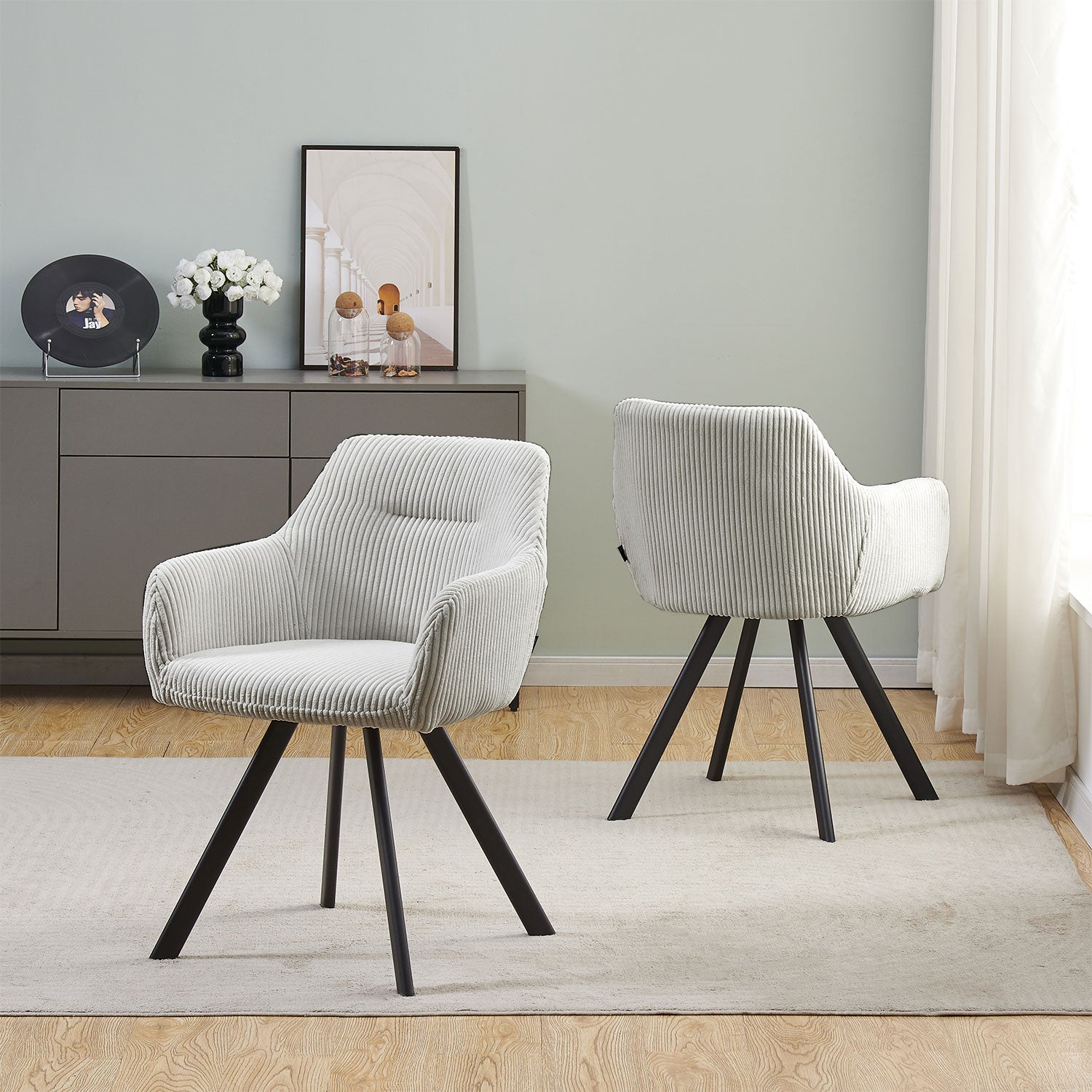 B-Ware Esszimmerstuhl CYRUS, 2er Set, Hellgrau | komfortabel & stilvoll | B&D home