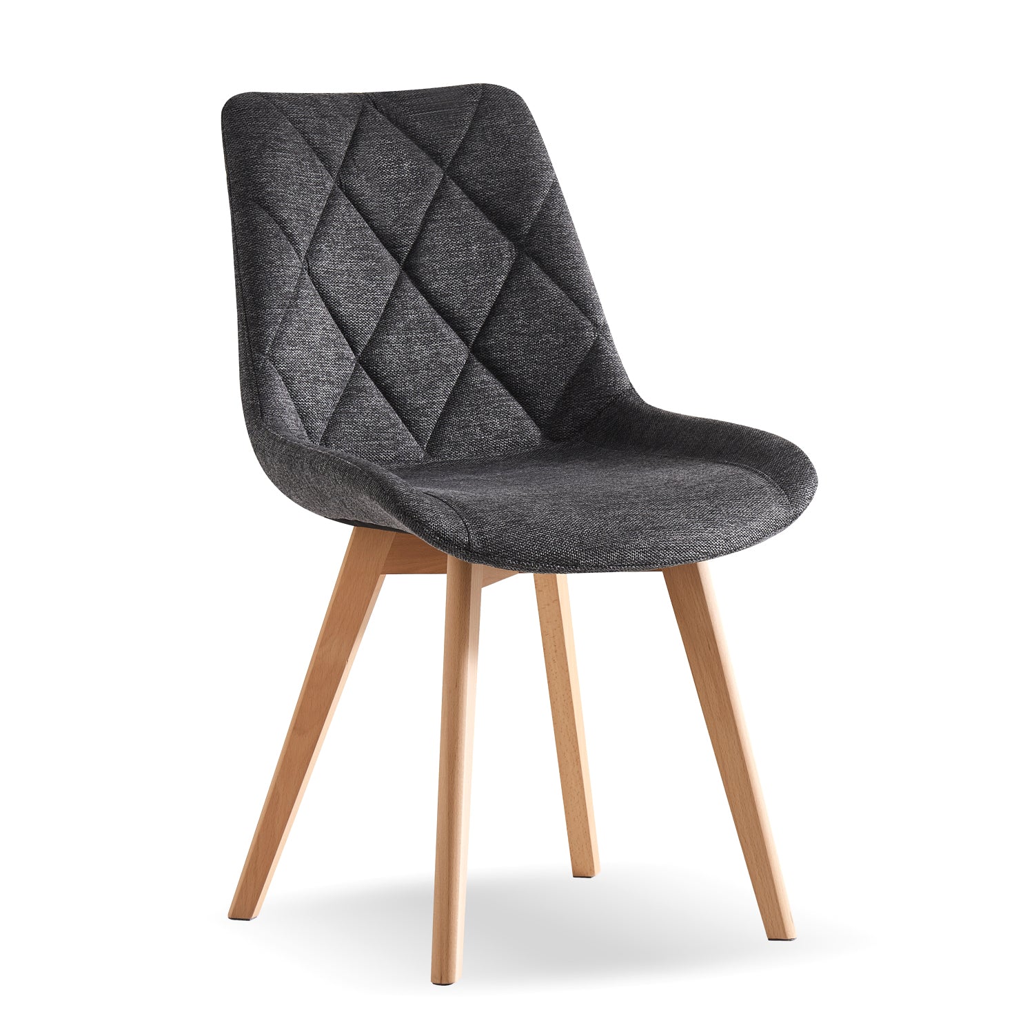 Esszimmerstühle 2er Set TANIA – Polsterstuhl mit Steppung & Holzbeinen | B&D home
