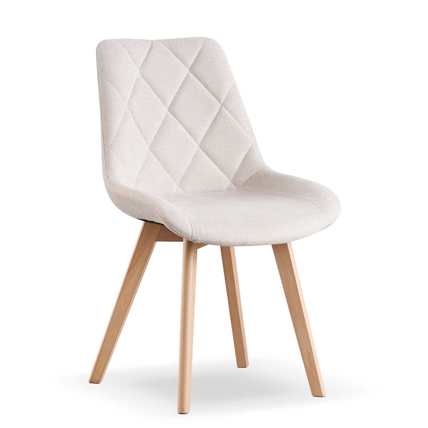 Esszimmerstühle 2er Set TANIA – Polsterstuhl mit Steppung & Holzbeinen | B&D home