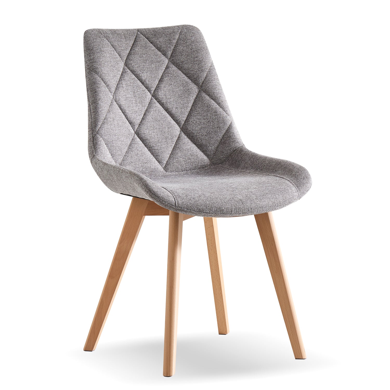 Esszimmerstühle 2er Set TANIA – Polsterstuhl mit Steppung & Holzbeinen | B&D home