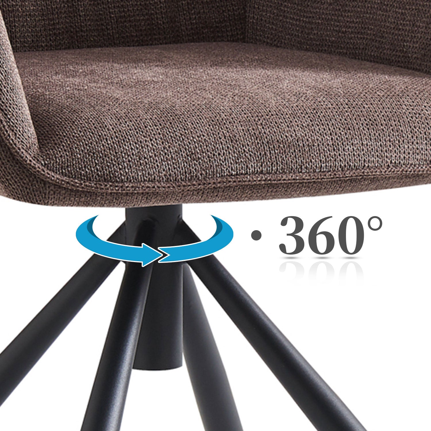 Esszimmerstuhl LATONA – Drehbarer Polsterstuhl mit Armlehne & Metallgestell | B&D home