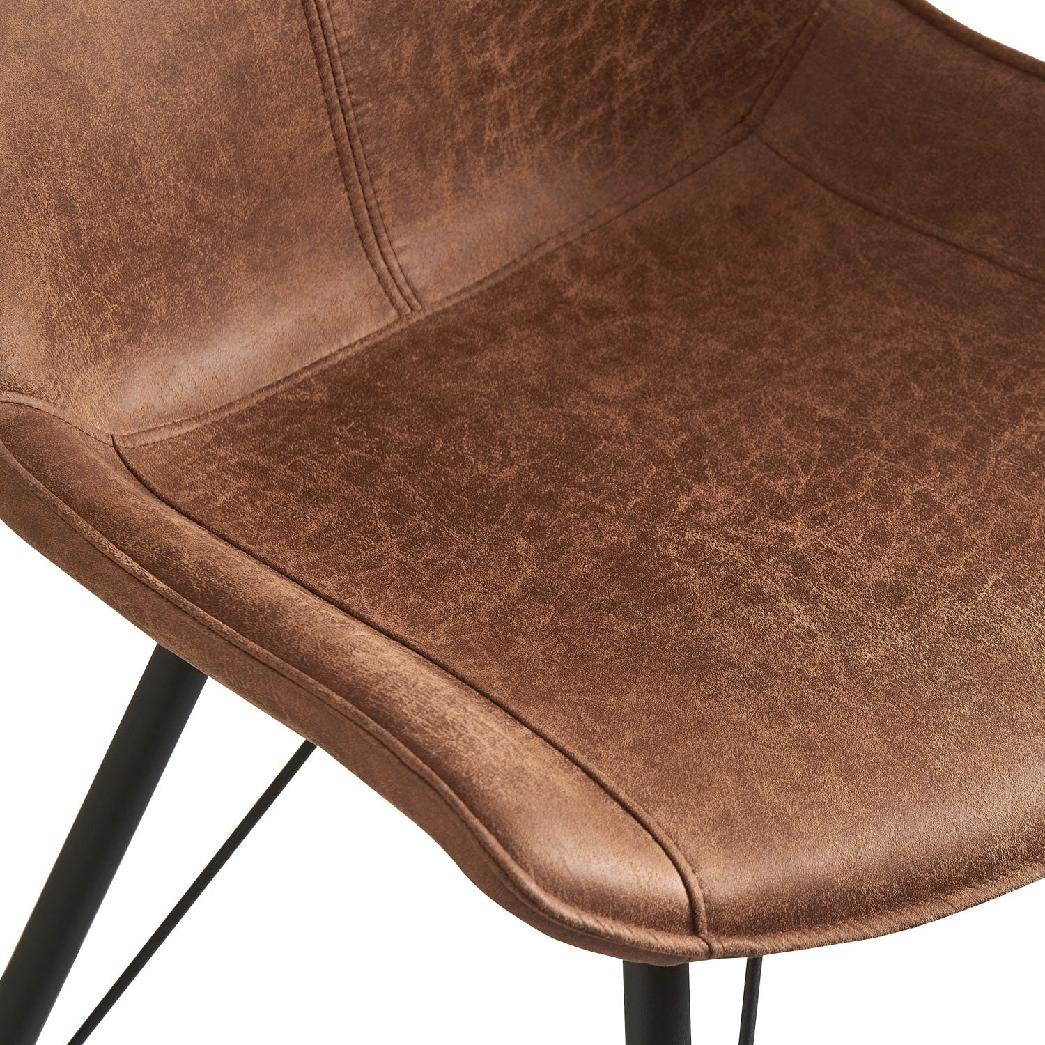 Esszimmerstühle 2er Set MATS – Polsterstuhl in Vintage-Lederoptik mit Metallgestell | B&D home