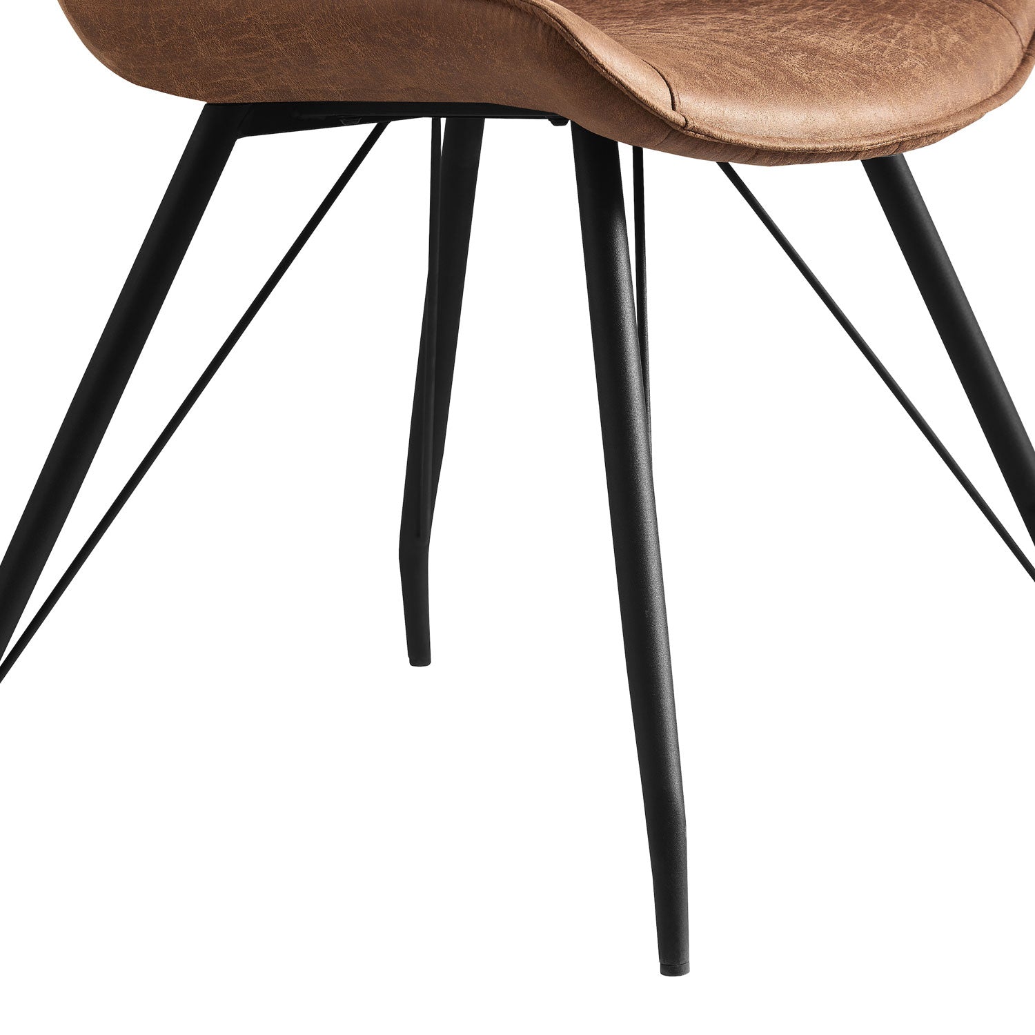 Esszimmerstühle 2er Set MATS – Polsterstuhl in Vintage-Lederoptik mit Metallgestell | B&D home
