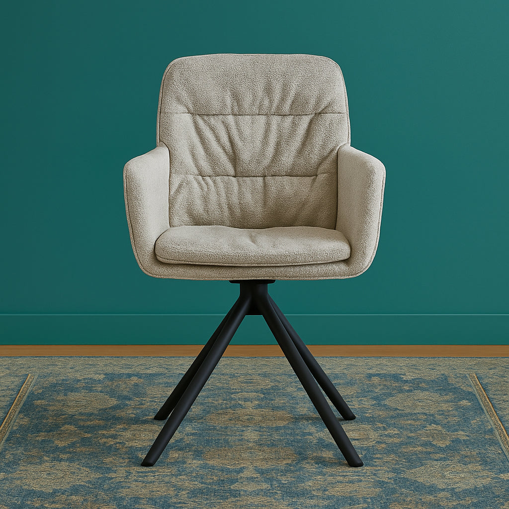 Esszimmerstuhl CAZAR – Drehbarer Polsterstuhl mit Armlehne & Metallgestell | B&D home