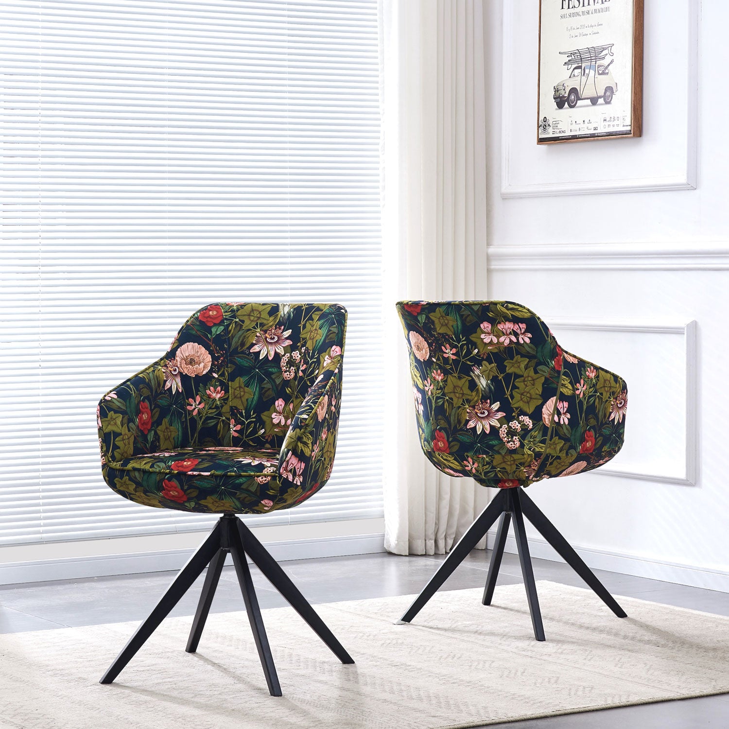 Esszimmerstuhl ARVIT – Drehbarer Stuhl mit Armlehnen & Cord oder Wildlederoptik | B&D home