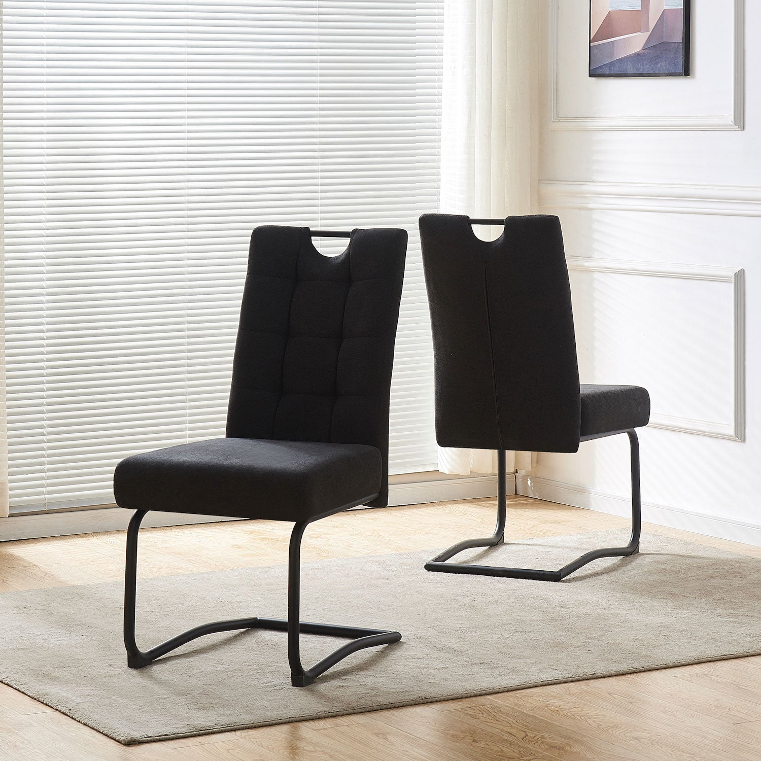 Esszimmerstühle 2er Set SOFIA – Schwingstuhl mit Griff & Federkern Polsterung | B&D home