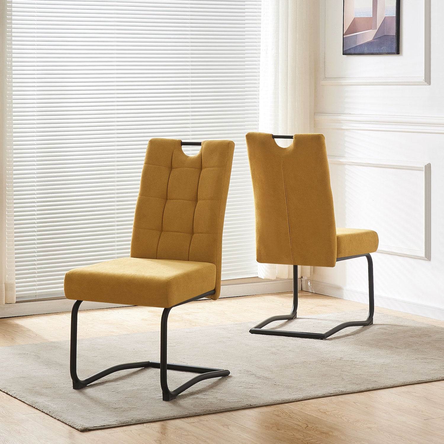Esszimmerstühle 2er Set SOFIA – Schwingstuhl mit Griff & Federkern Polsterung | B&D home