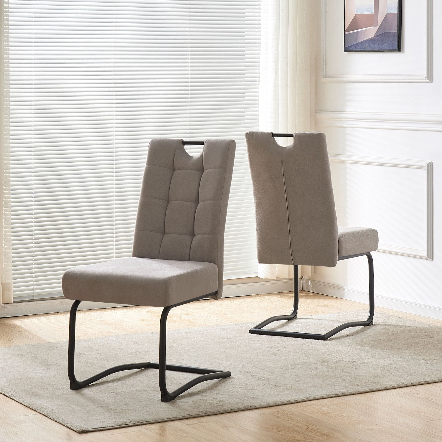 Esszimmerstühle 2er Set SOFIA – Schwingstuhl mit Griff & Federkern Polsterung | B&D home