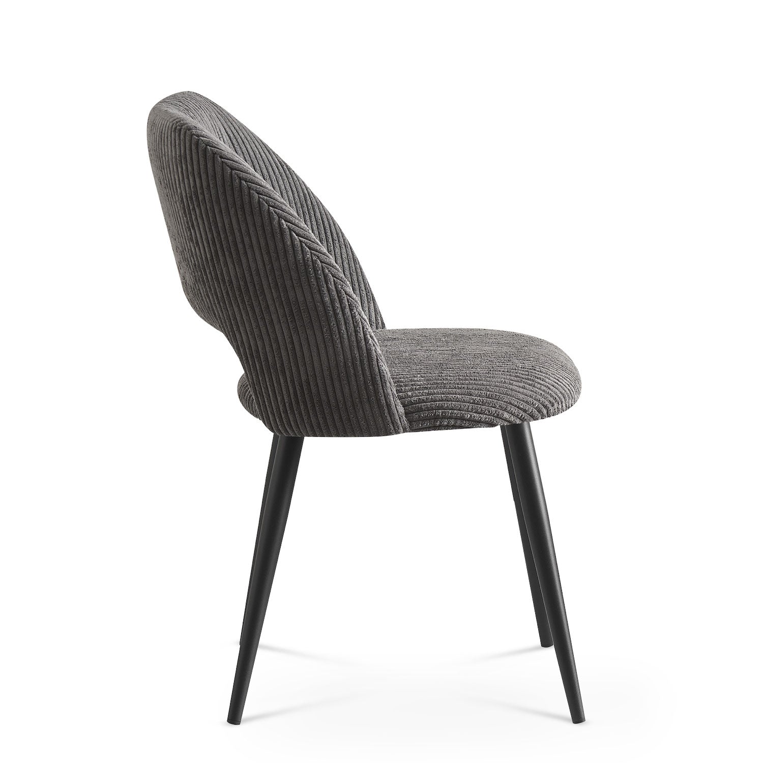 Esszimmerstühle 2er Set VICKY – Polsterstuhl aus Cordstoff mit Metallgestell | B&D home