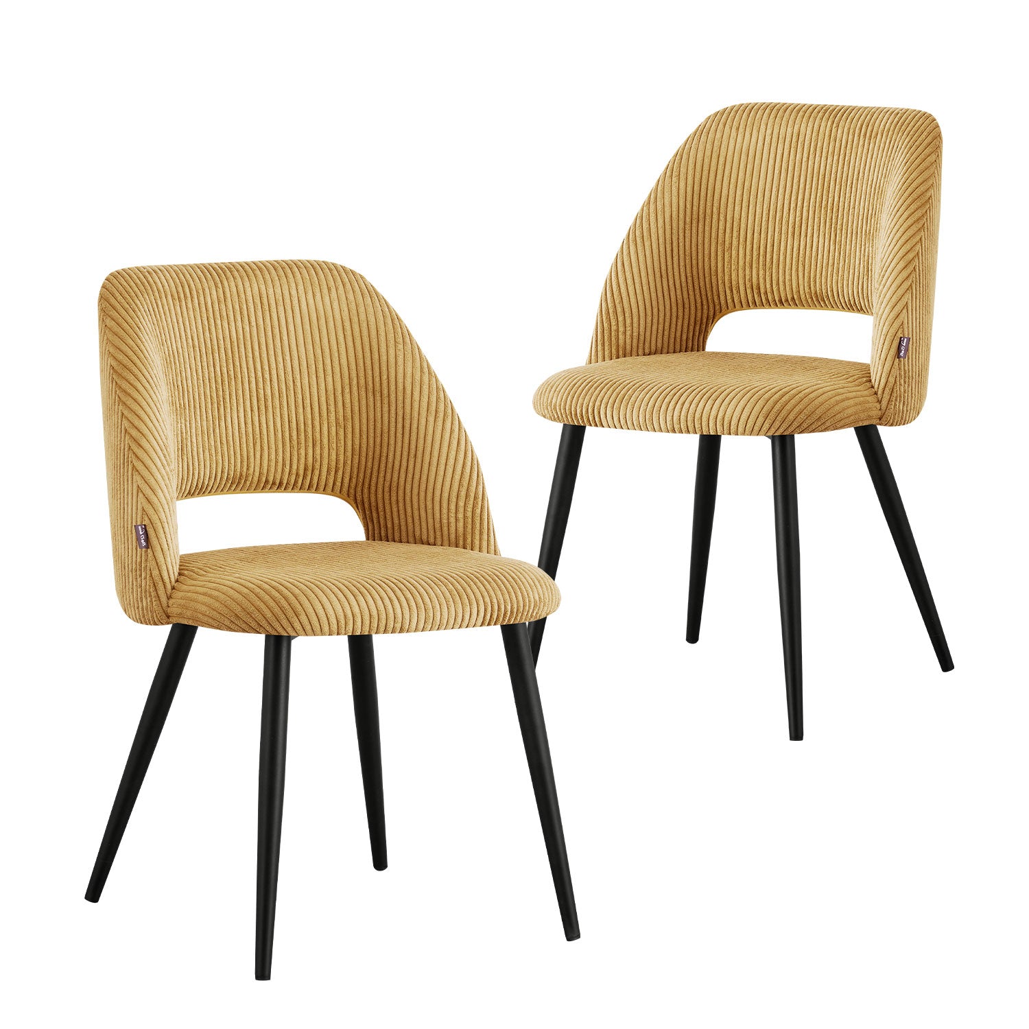 Esszimmerstühle 2er Set VICKY – Polsterstuhl aus Cordstoff mit Metallgestell | B&D home