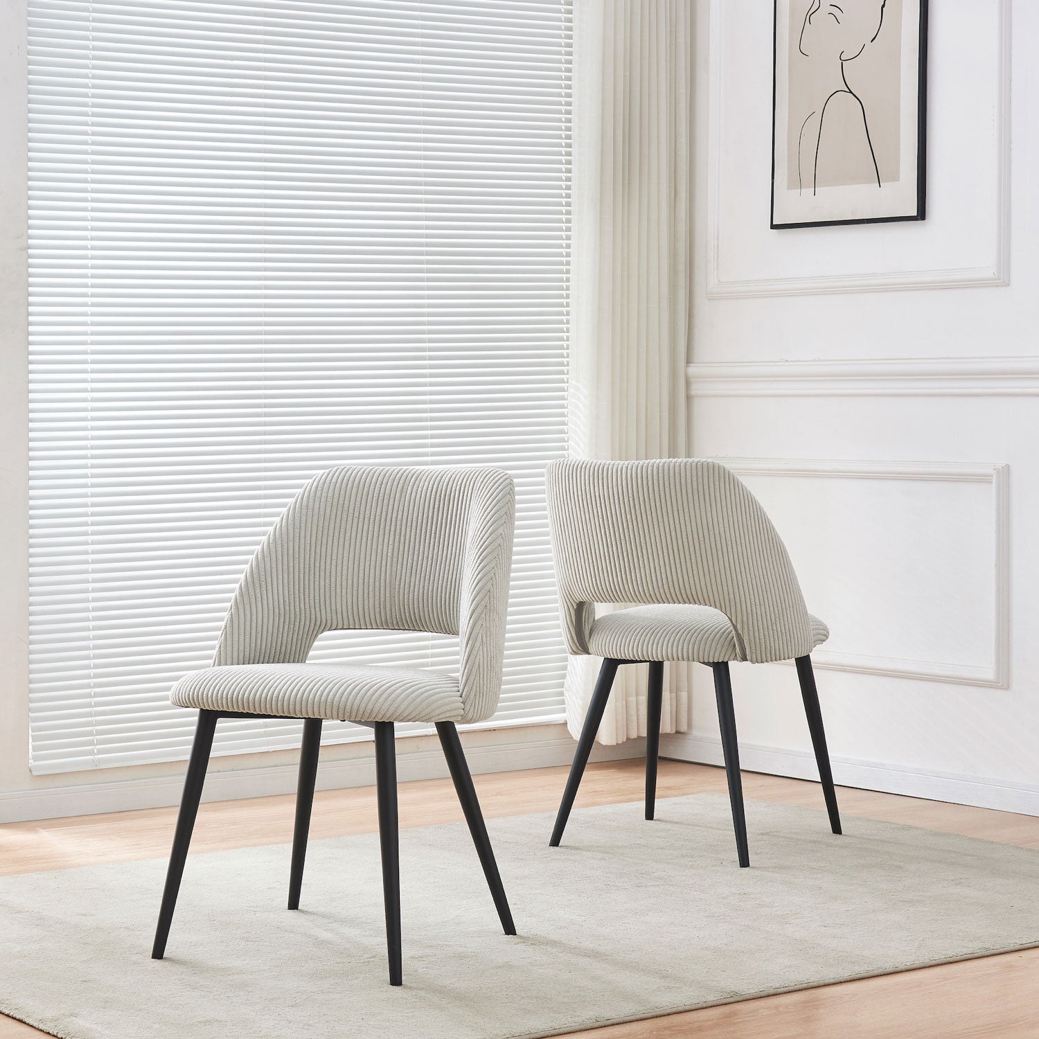 Esszimmerstühle 2er Set VICKY – Polsterstuhl aus Cordstoff mit Metallgestell | B&D home