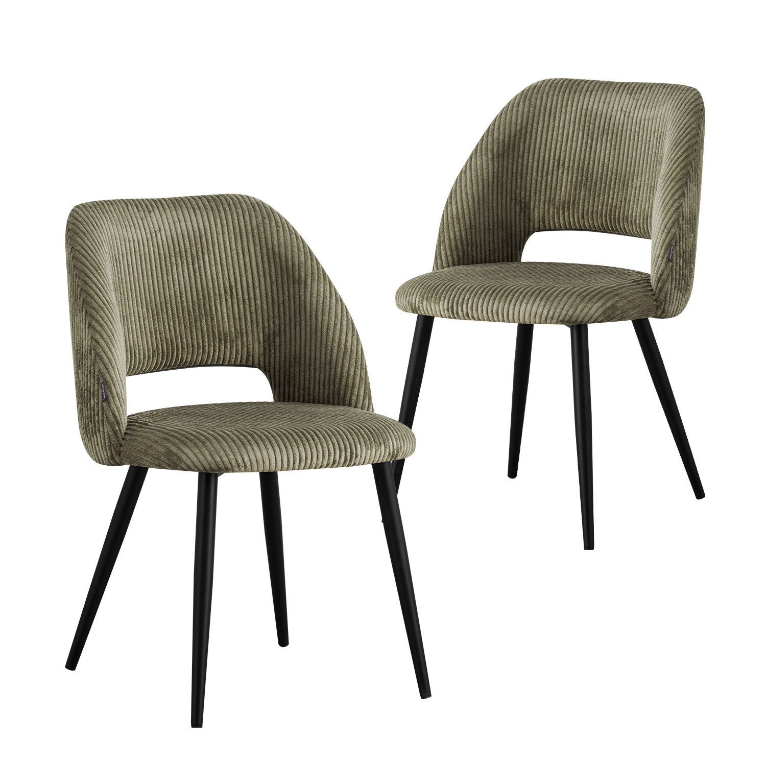 Esszimmerstühle 2er Set VICKY – Polsterstuhl aus Cordstoff mit Metallgestell | B&D home