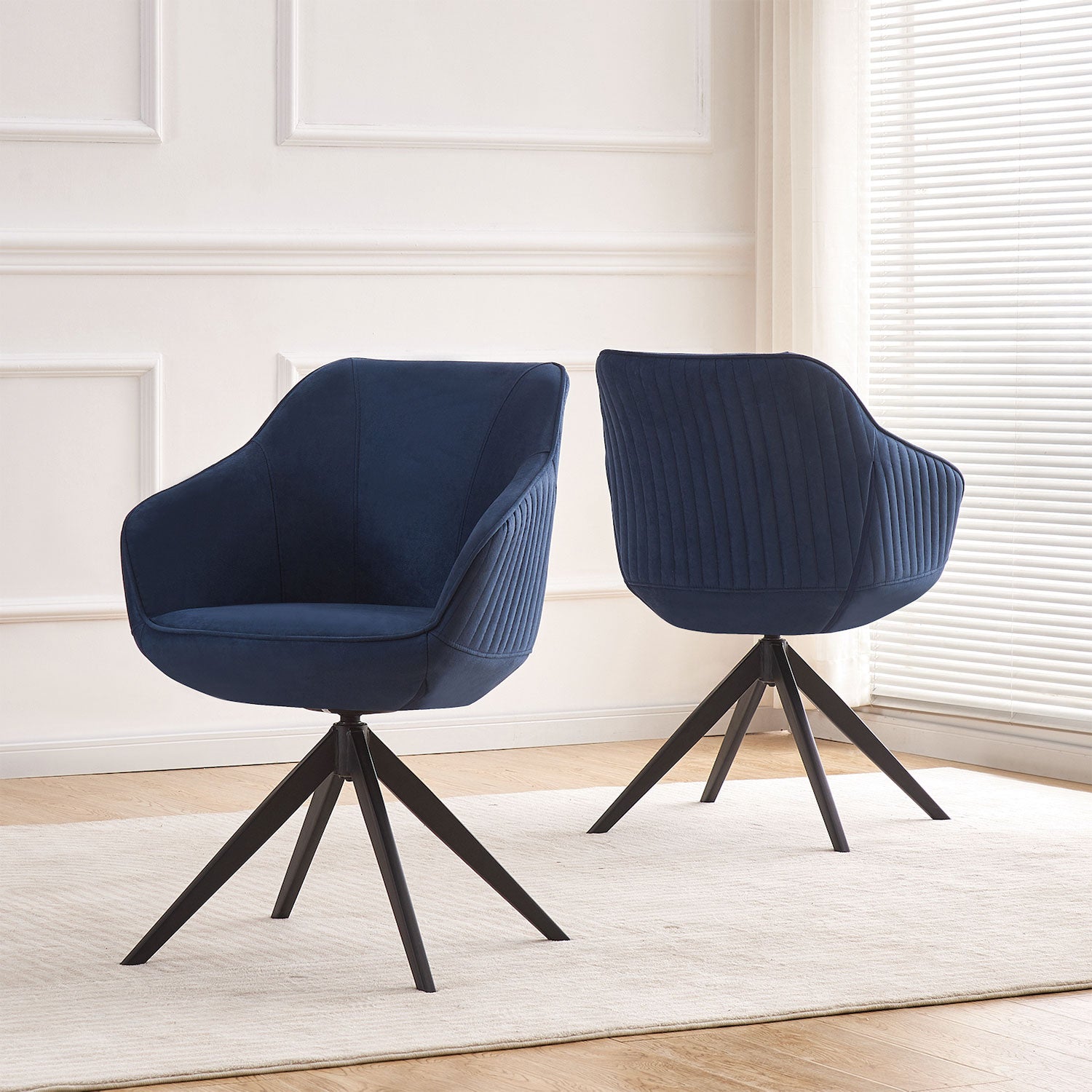 Esszimmerstuhl KATJA – 360° Drehstuhl mit Armlehne & Steppdesign | B&D home
