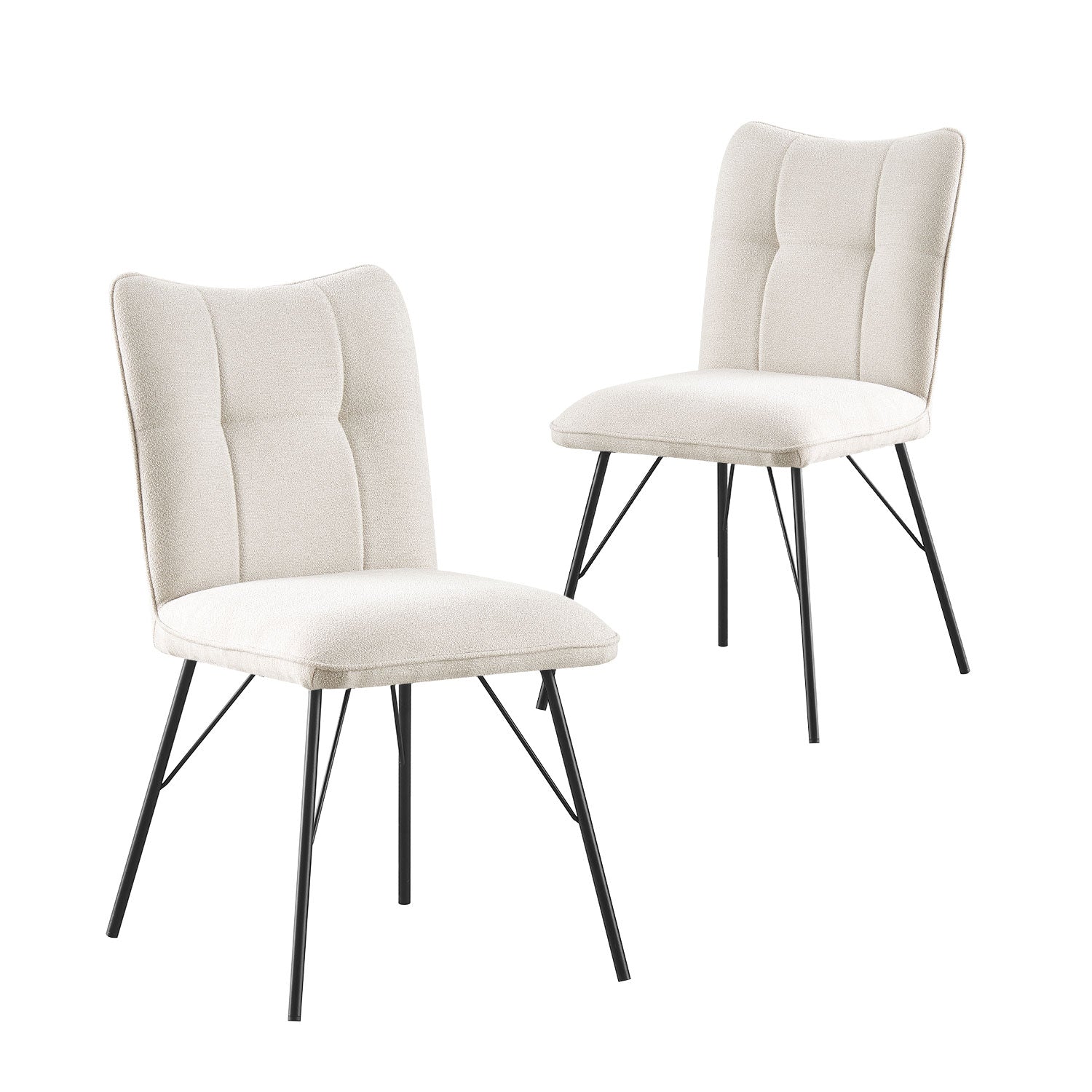Esszimmerstühle 2er Set NELE – Polsterstuhl mit Steppung & Metallgestell | B&D home