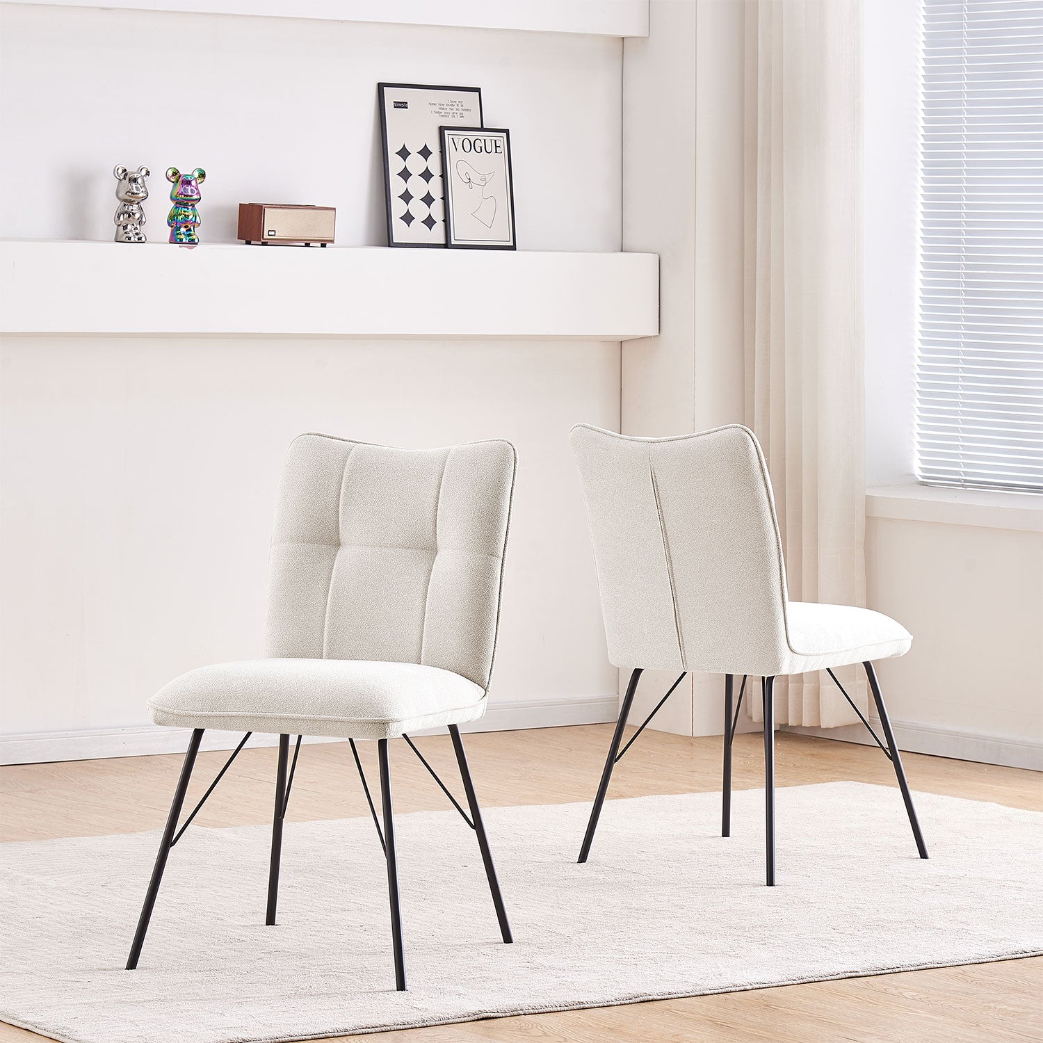 Esszimmerstühle 2er Set NELE – Polsterstuhl mit Steppung & Metallgestell | B&D home