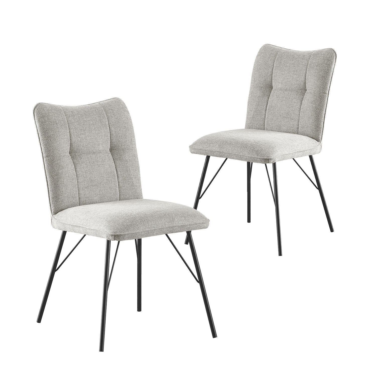 Esszimmerstühle 2er Set NELE – Polsterstuhl mit Steppung & Metallgestell | B&D home