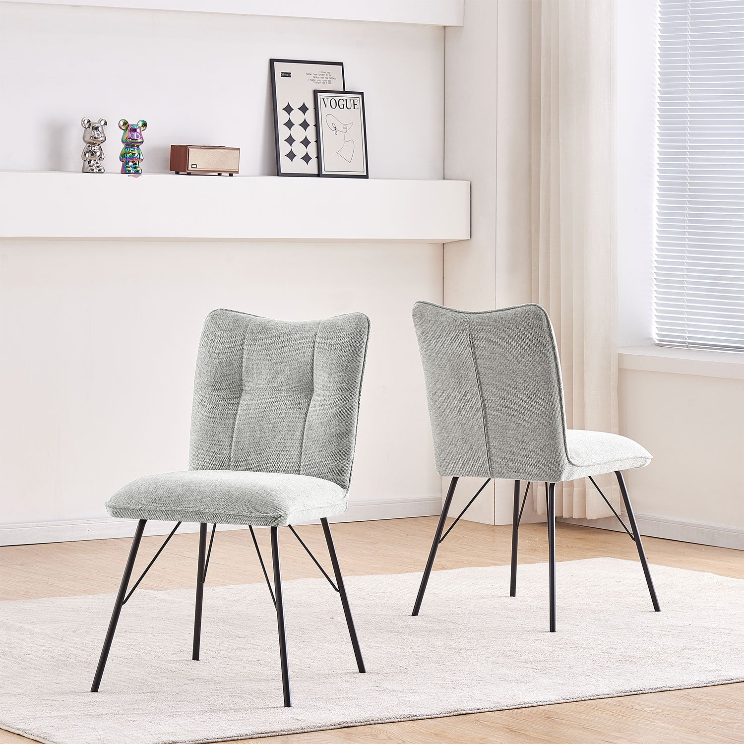 Esszimmerstühle 2er Set NELE – Polsterstuhl mit Steppung & Metallgestell | B&D home