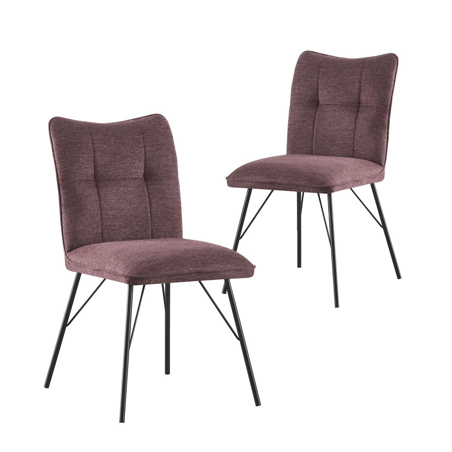Esszimmerstühle 2er Set NELE – Polsterstuhl mit Steppung & Metallgestell | B&D home