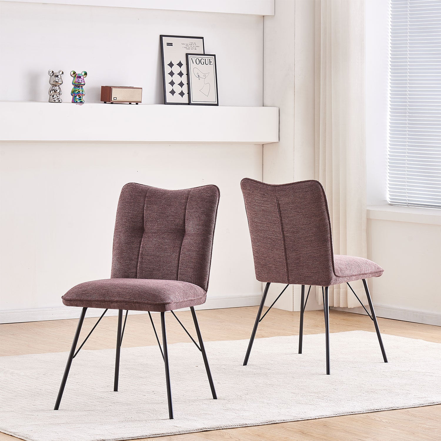 Esszimmerstühle 2er Set NELE – Polsterstuhl mit Steppung & Metallgestell | B&D home