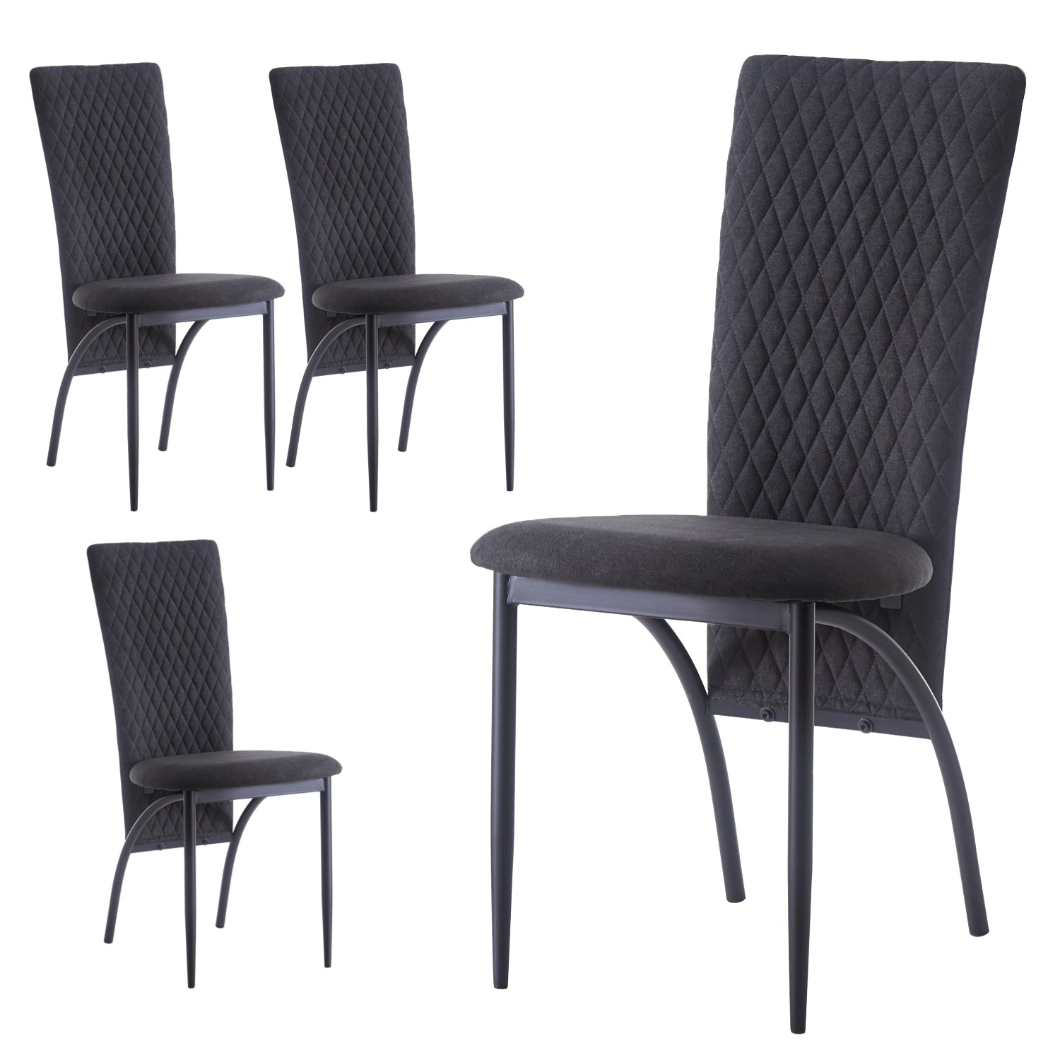 C-Ware Esszimmerstuhl THADDÄUS, 4er Set, Anthrazit (ungeprüfte Retoure) | komfortabel & stilvoll | B&D home