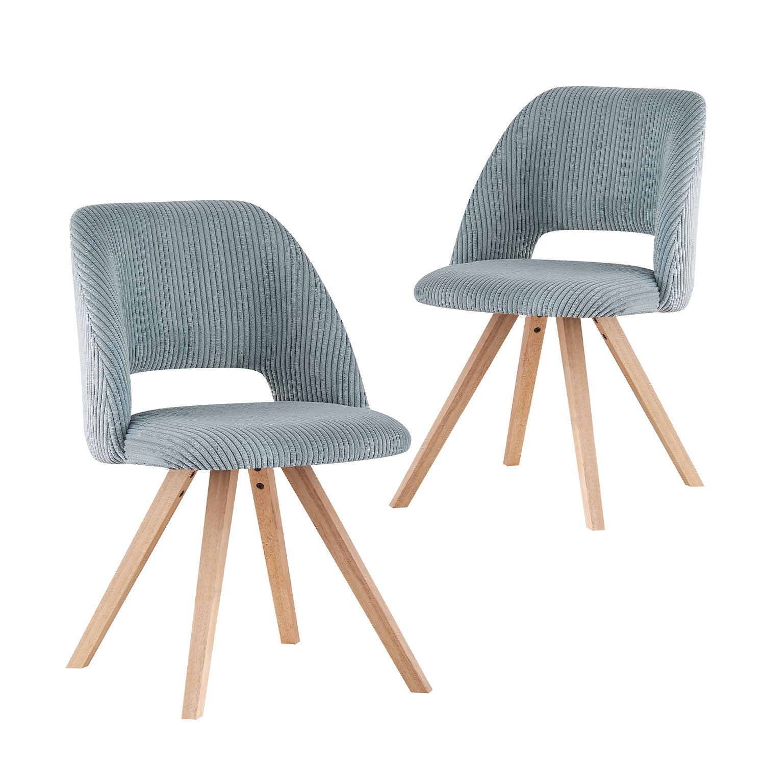 Esszimmerstühle 2er Set VICKY – Polsterstuhl aus Cordstoff mit Metallgestell | B&D home