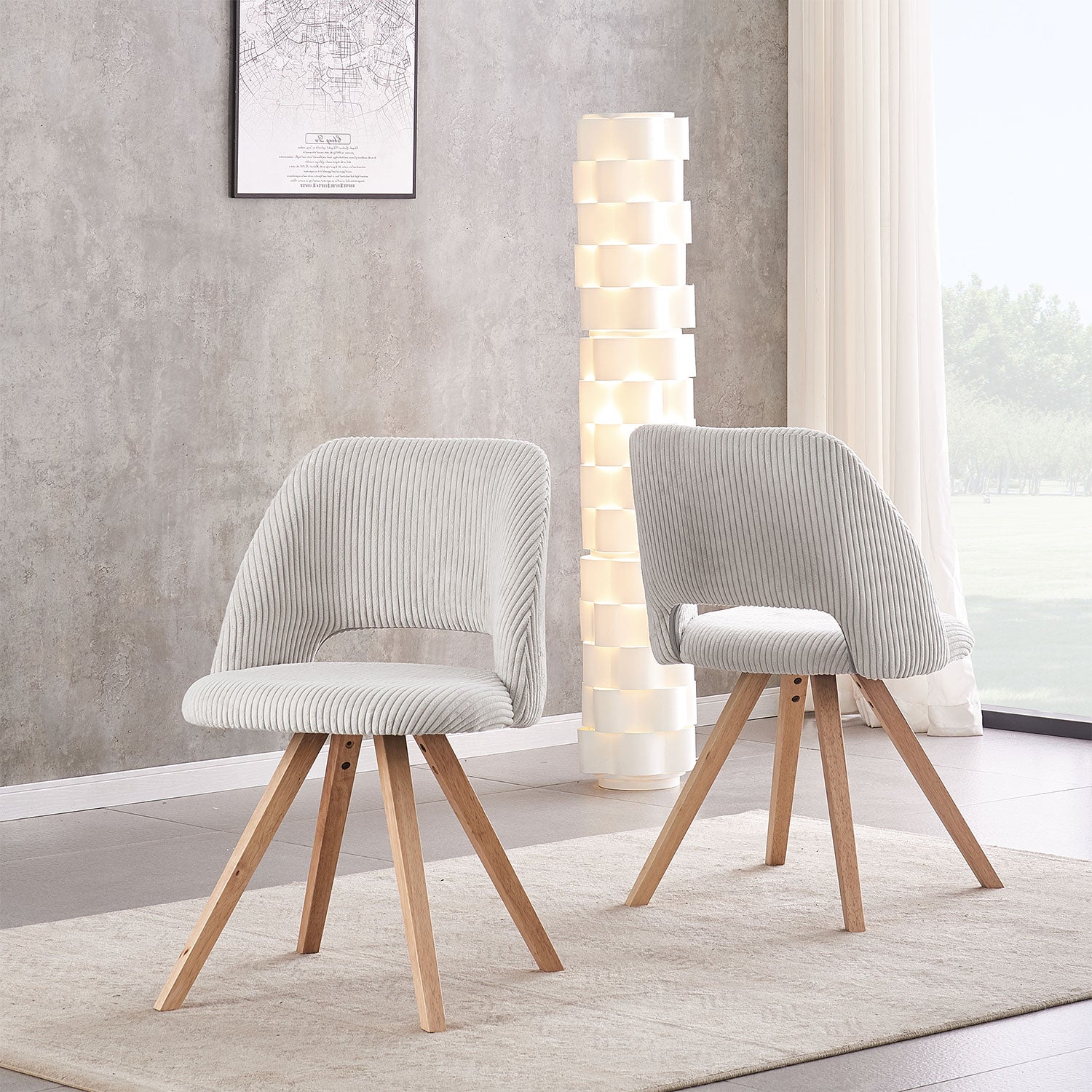Esszimmerstühle 2er Set VICKY – Polsterstuhl aus Cordstoff mit Metallgestell | B&D home