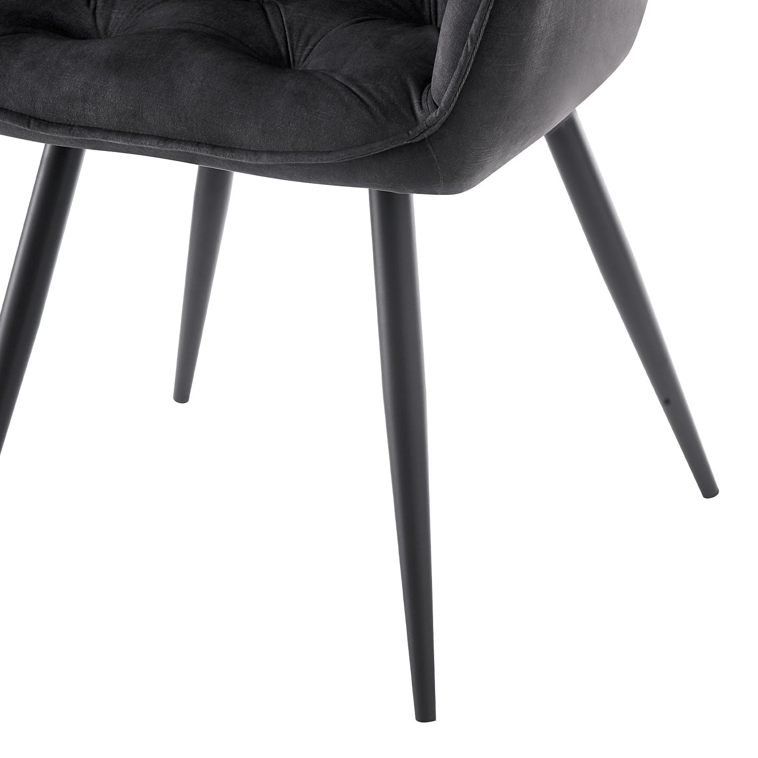 Drehstuhl DIETER 2er Set – Drehbarer Polsterstuhl mit Knopfsteppung & Metallgestell | B&D home