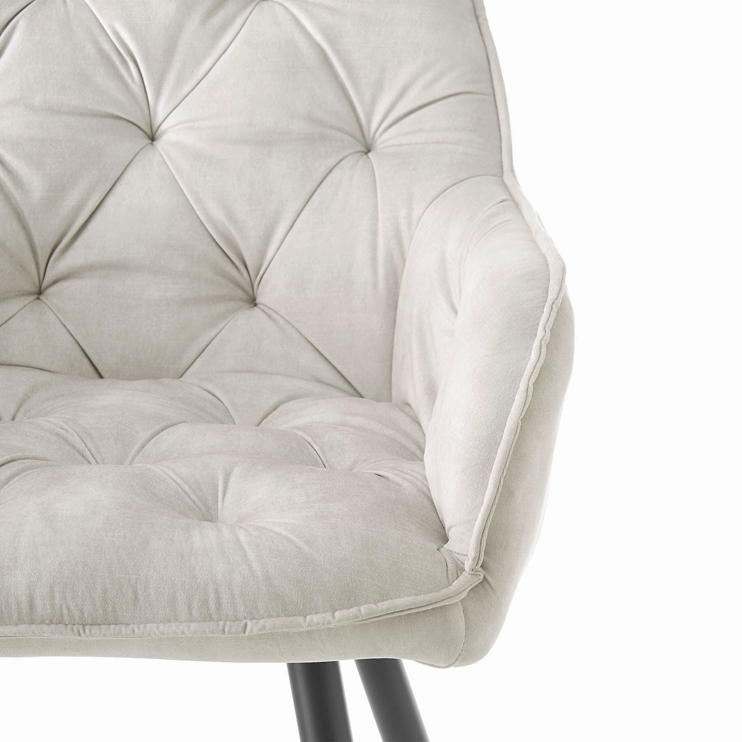 Drehstuhl DIETER 2er Set – Drehbarer Polsterstuhl mit Knopfsteppung & Metallgestell | B&D home