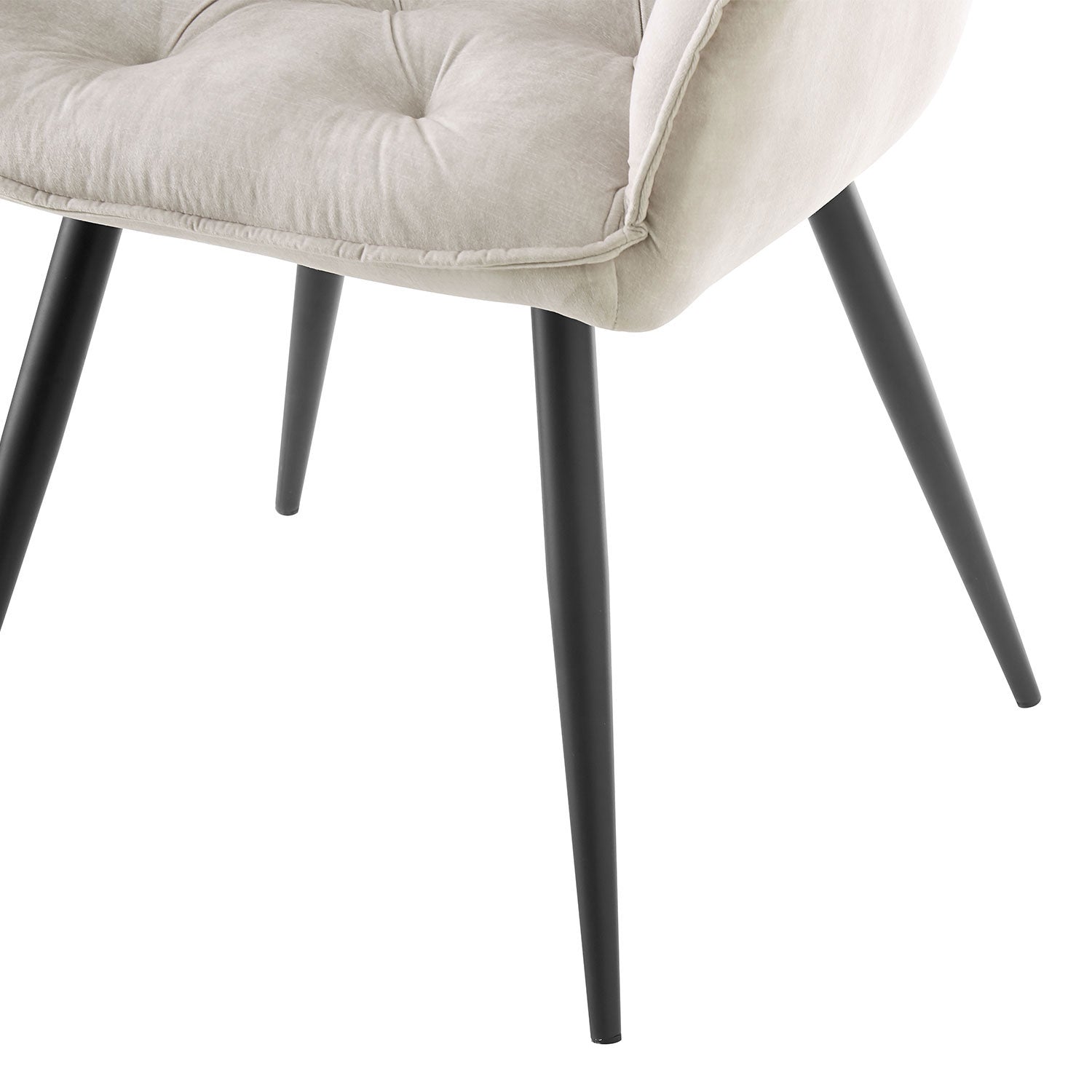 Drehstuhl DIETER 2er Set – Drehbarer Polsterstuhl mit Knopfsteppung & Metallgestell | B&D home