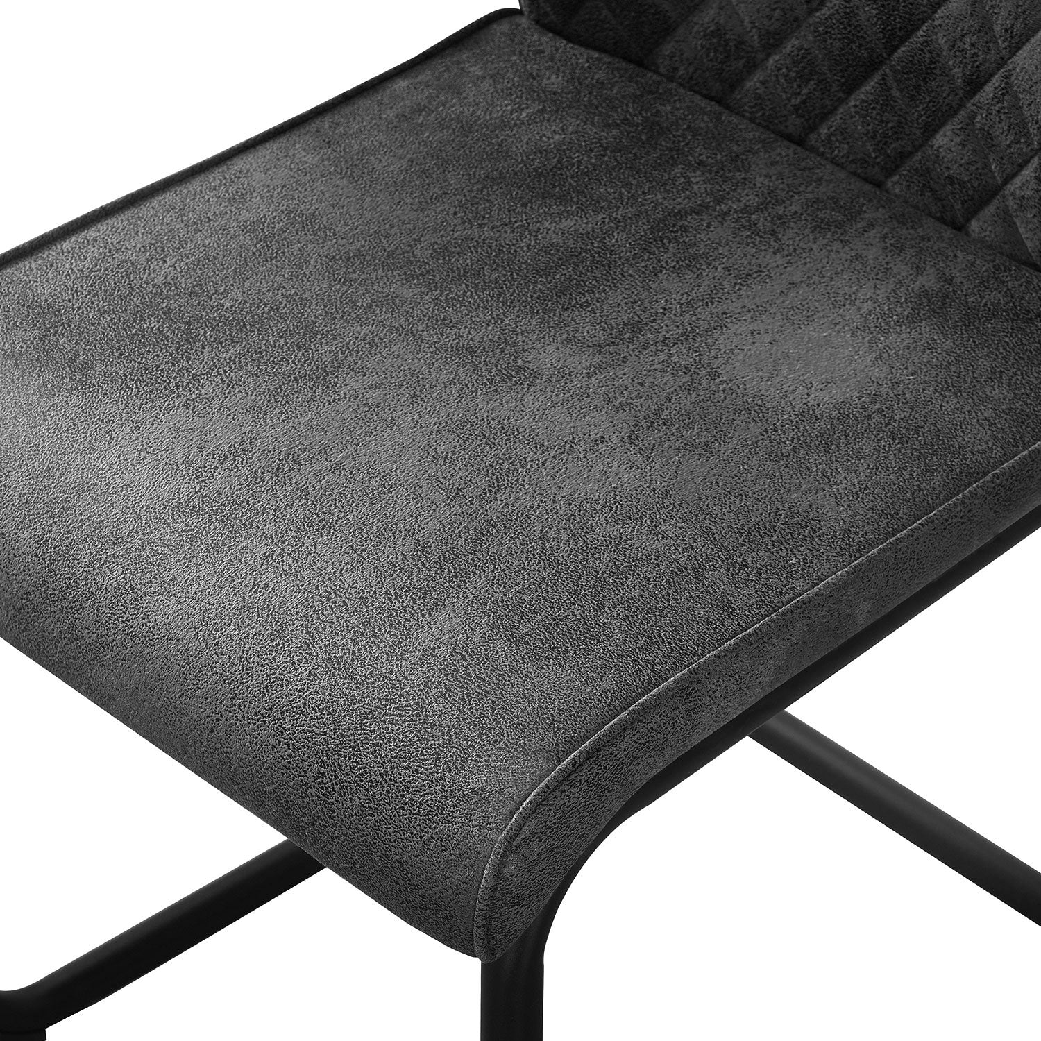 Esszimmerstühle 2er Set THEO – Schwingstuhl mit Steppdesign & Kunstlederbezug | B&D home