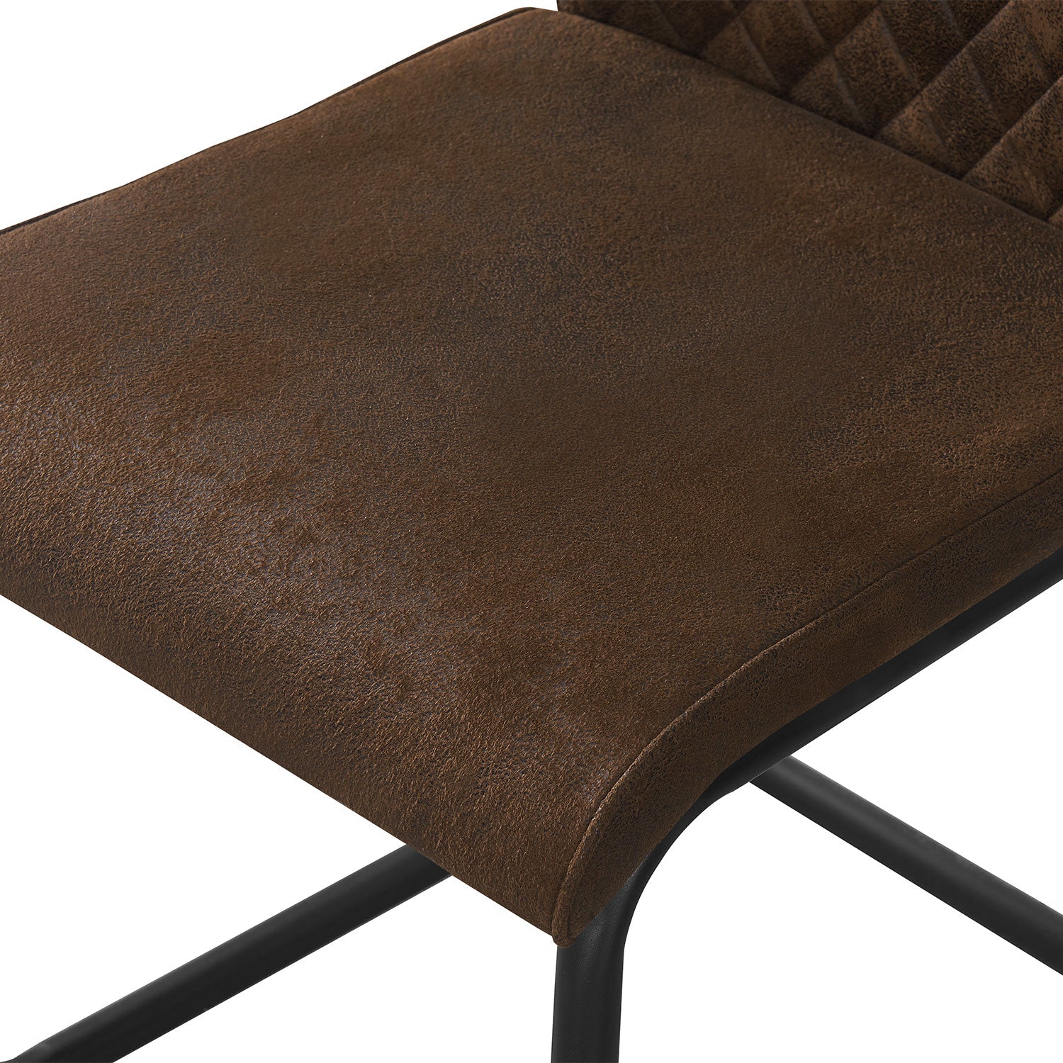 Esszimmerstühle 2er Set THEO – Schwingstuhl mit Steppdesign & Kunstlederbezug | B&D home