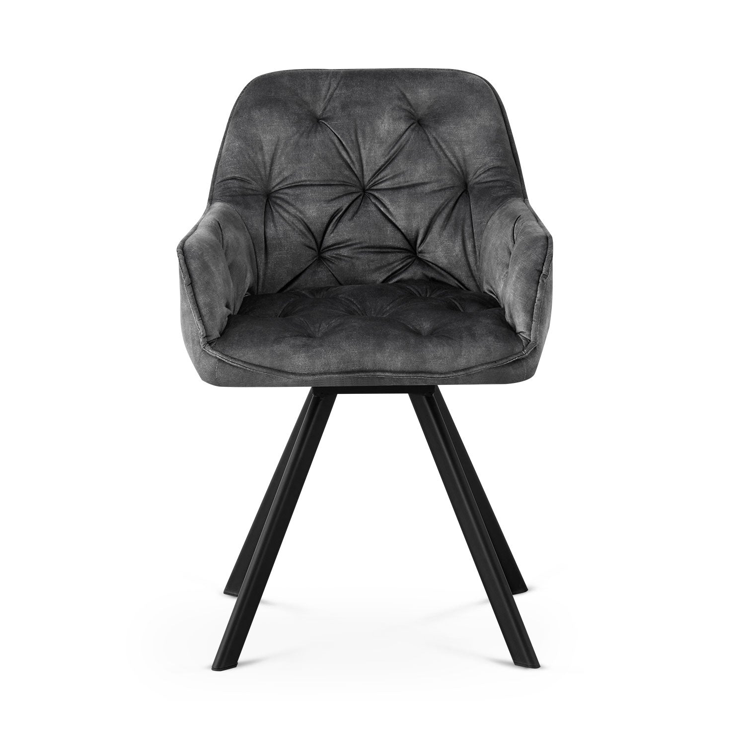 B-Ware Esszimmerstuhl DIETER, 2er Set, drehbar, Anthrazit | komfortabel & stilvoll | B&D home