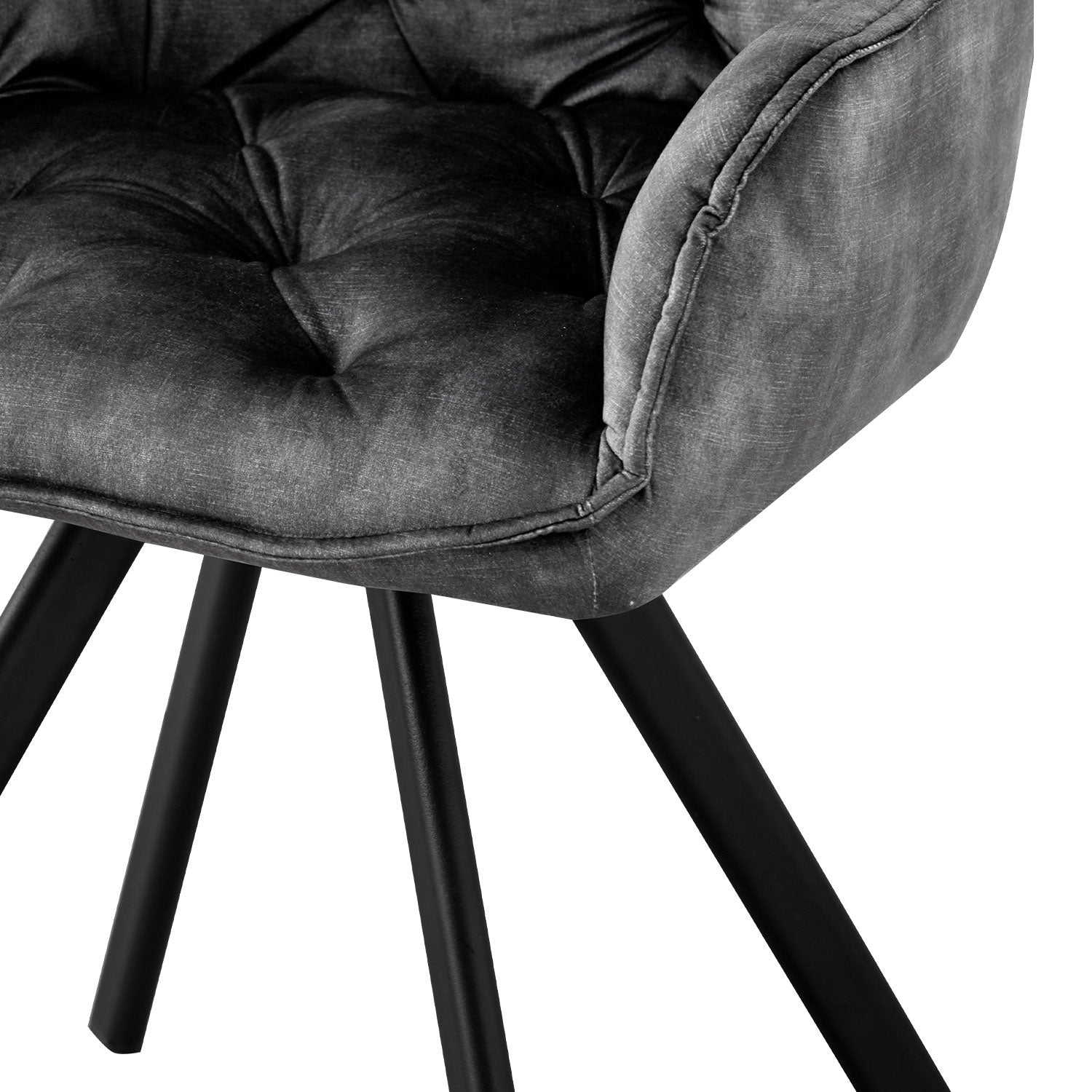 B-Ware Esszimmerstuhl DIETER, 2er Set, drehbar, Anthrazit | komfortabel & stilvoll | B&D home