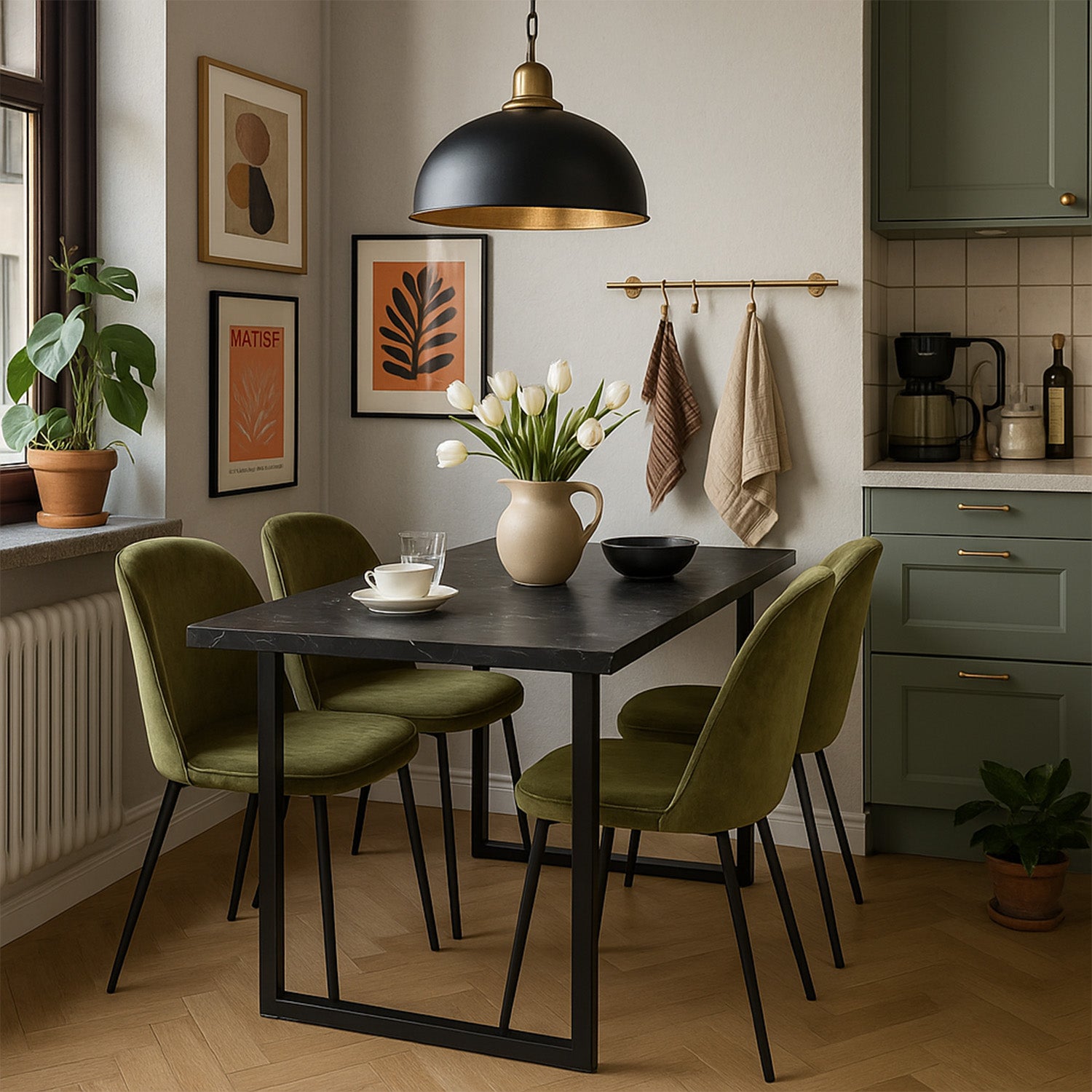 B-Ware Ausziehtisch ANNA, Marmor-Schwarz | praktisch & modern | B&D home