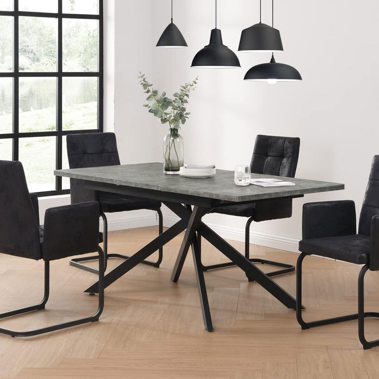 B-Ware Ausziehtisch LARS, Beton | praktisch & modern | B&D home