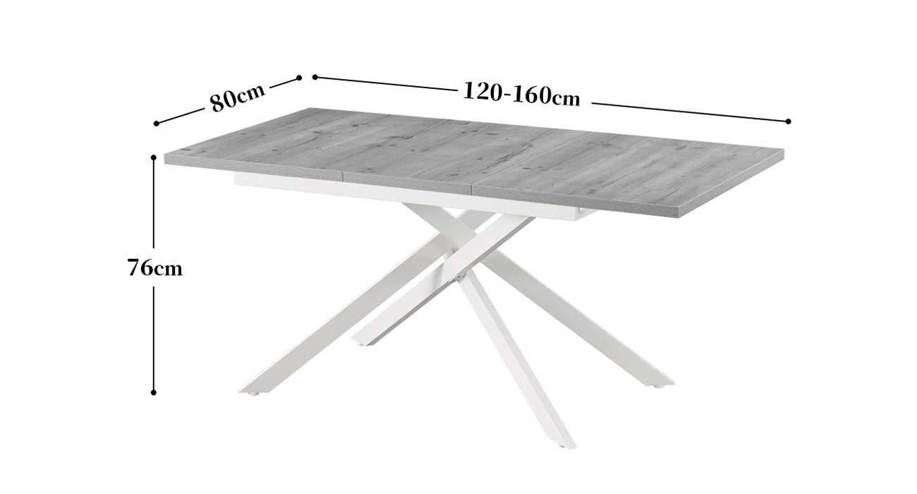 Maßbild für Ausziehtisch BEA | praktisch & modern | B&D home