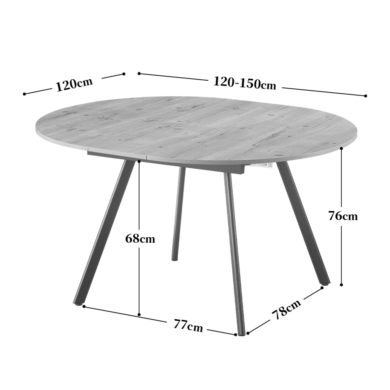 B-Ware Ausziehtisch TILL, Rund, Sandeiche | praktisch & modern | B&D home