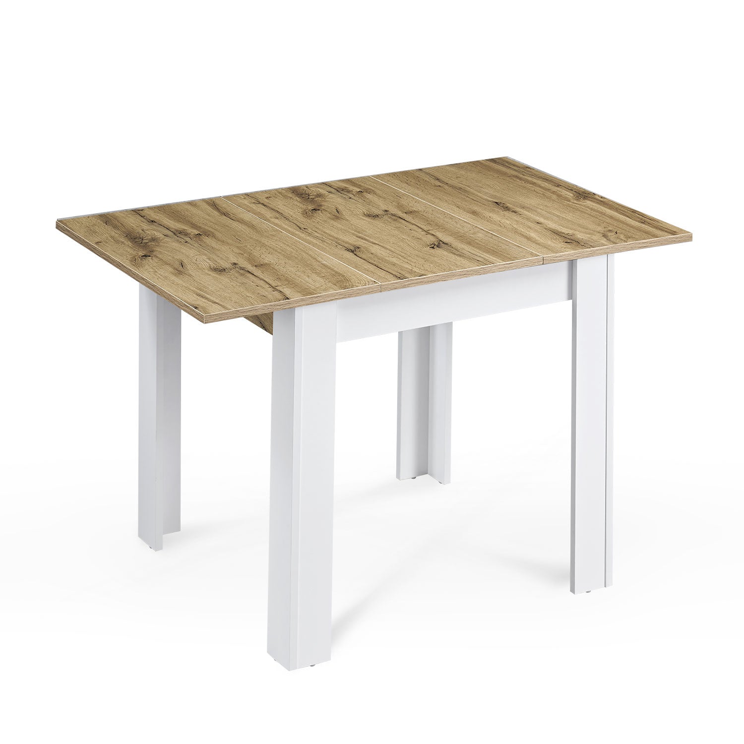 B-Ware Esstisch LIVIUS, 80-120x80cm Eiche-Weiß | praktisch & modern | B&D home