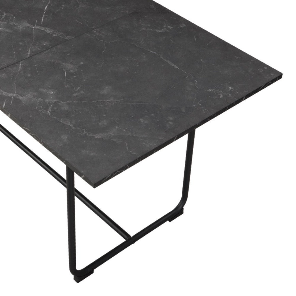 B-Ware Esstisch PIUS, 120-160cm Marmor-Schwarz | praktisch & modern | B&D home