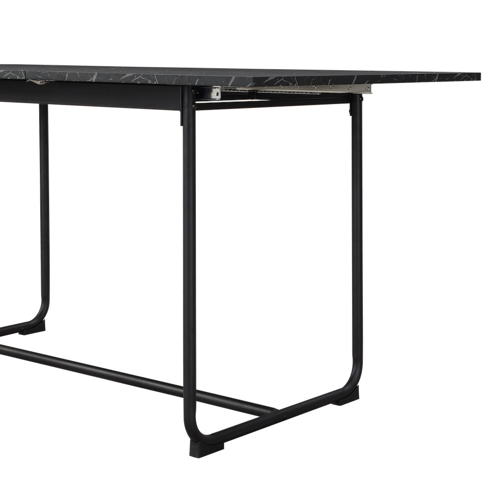 B-Ware Esstisch PIUS, 120-160cm Marmor-Schwarz | praktisch & modern | B&D home