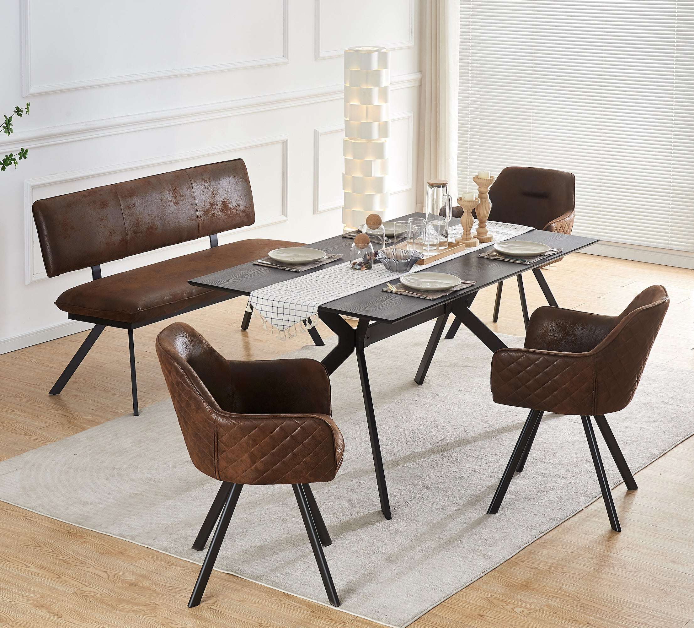 Sitzbank JUNA – Polsterbank mit Rückenlehne & Metallgestell | B&D home