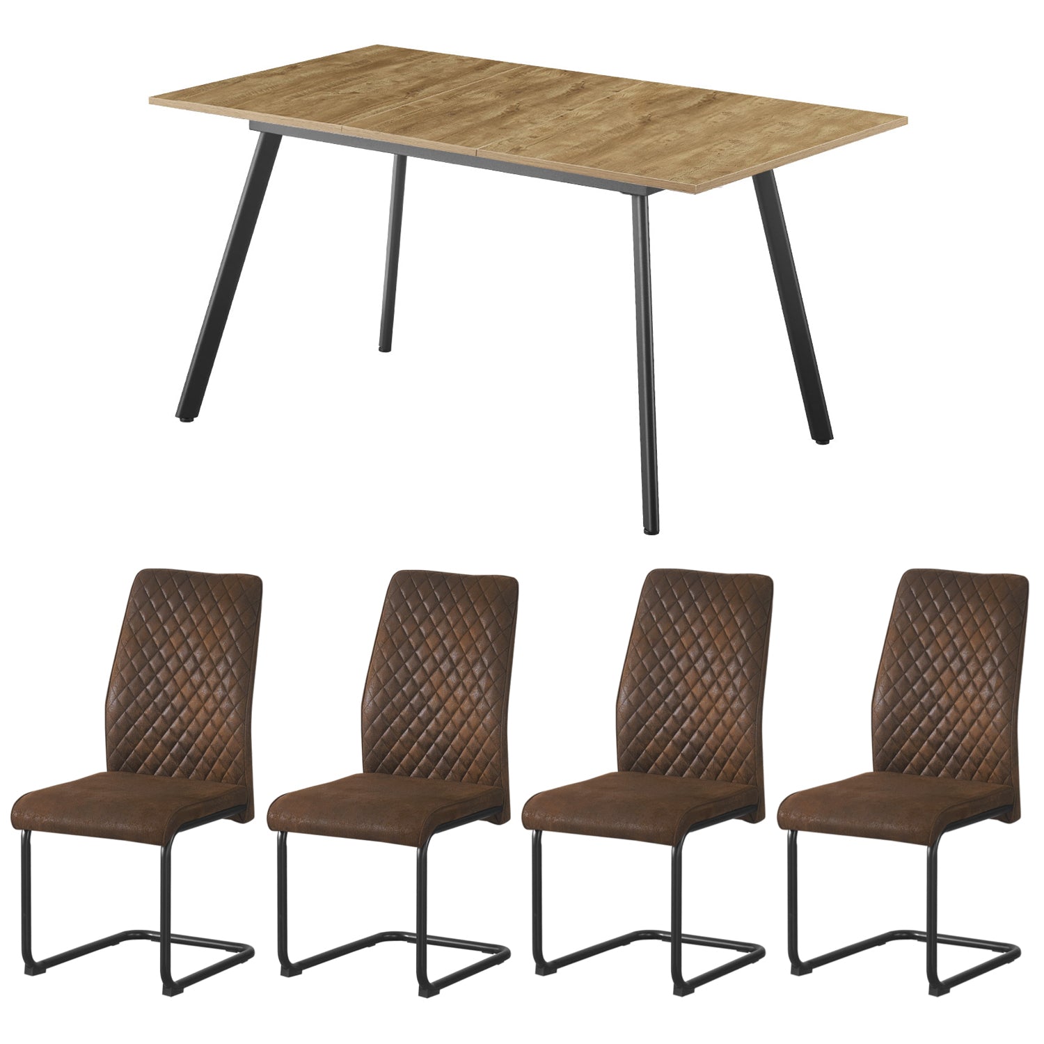 Essgruppe Silas – Moderner Esstisch mit 4 Stühlen in stilvollem Design | B&D home