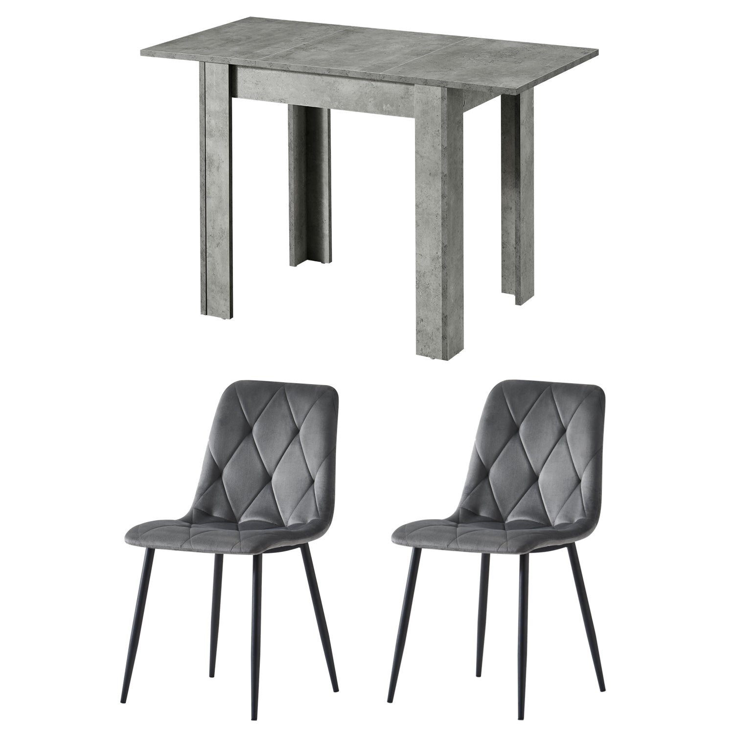 Essgruppe JONA – Moderner Esstisch mit 4 stilvollen Polsterstühlen | B&D home
